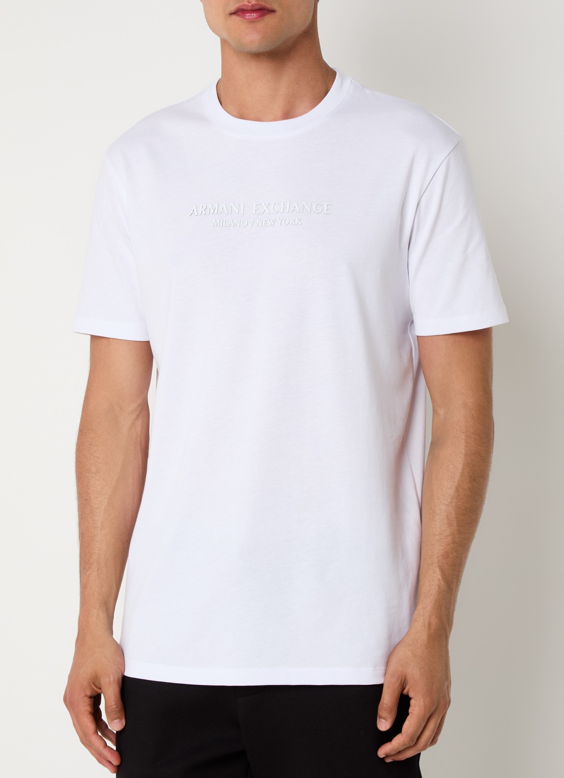 Armani T-shirt met logoprint - detail wit