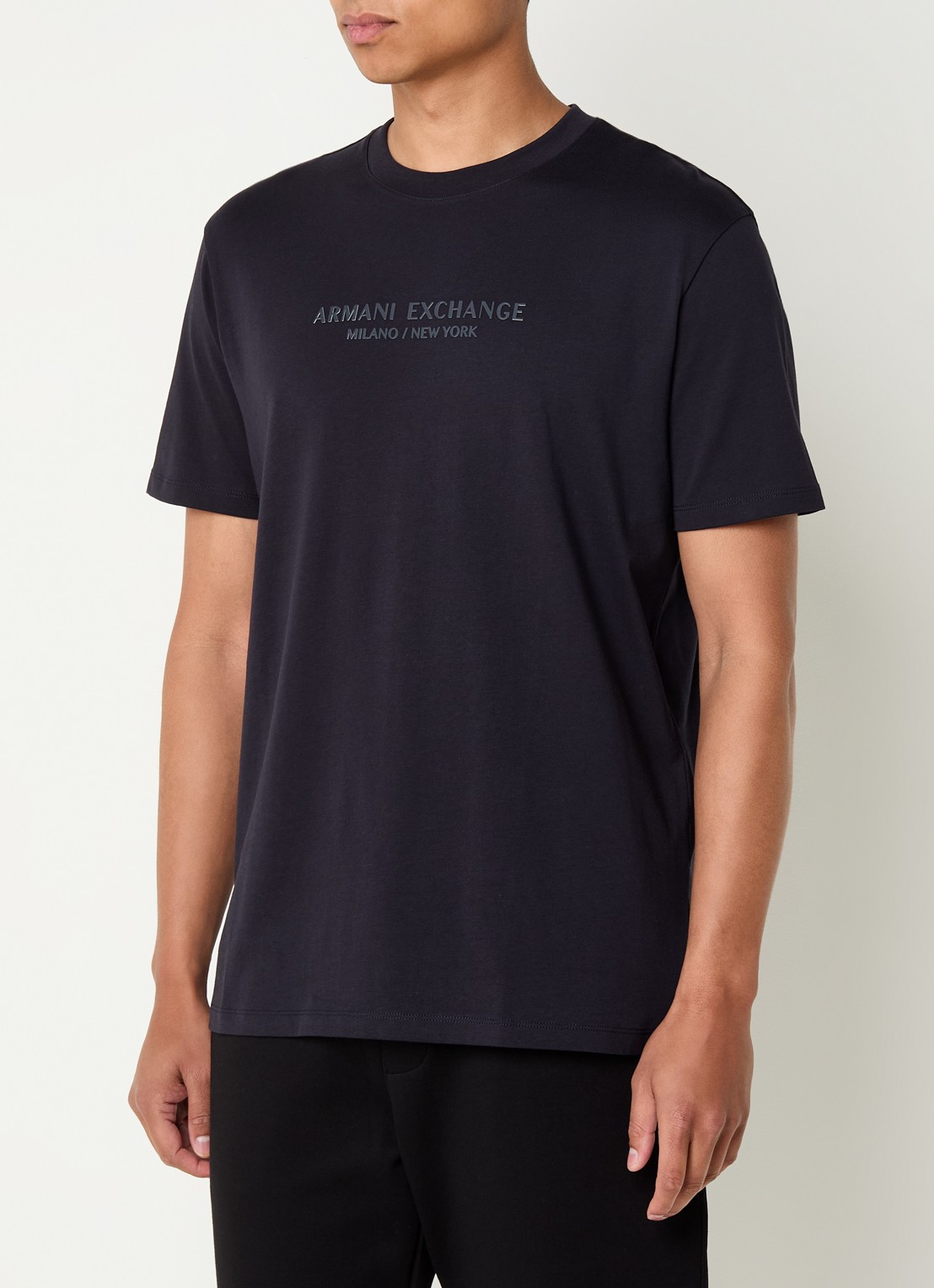 Armani T-shirt met logoprint - detail 3 donkerblauw