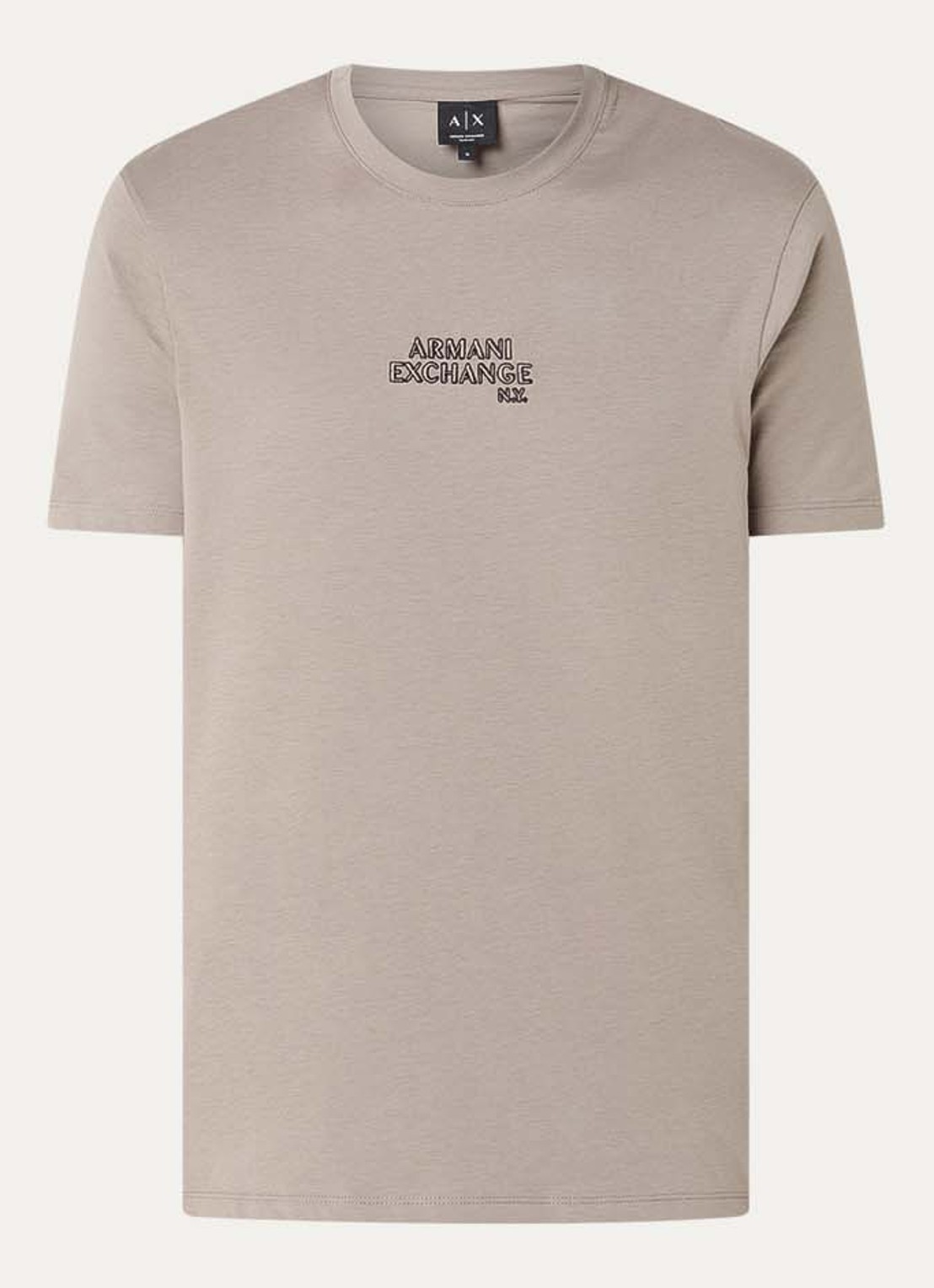 Armani T-shirt met logoprint - voorkant zand
