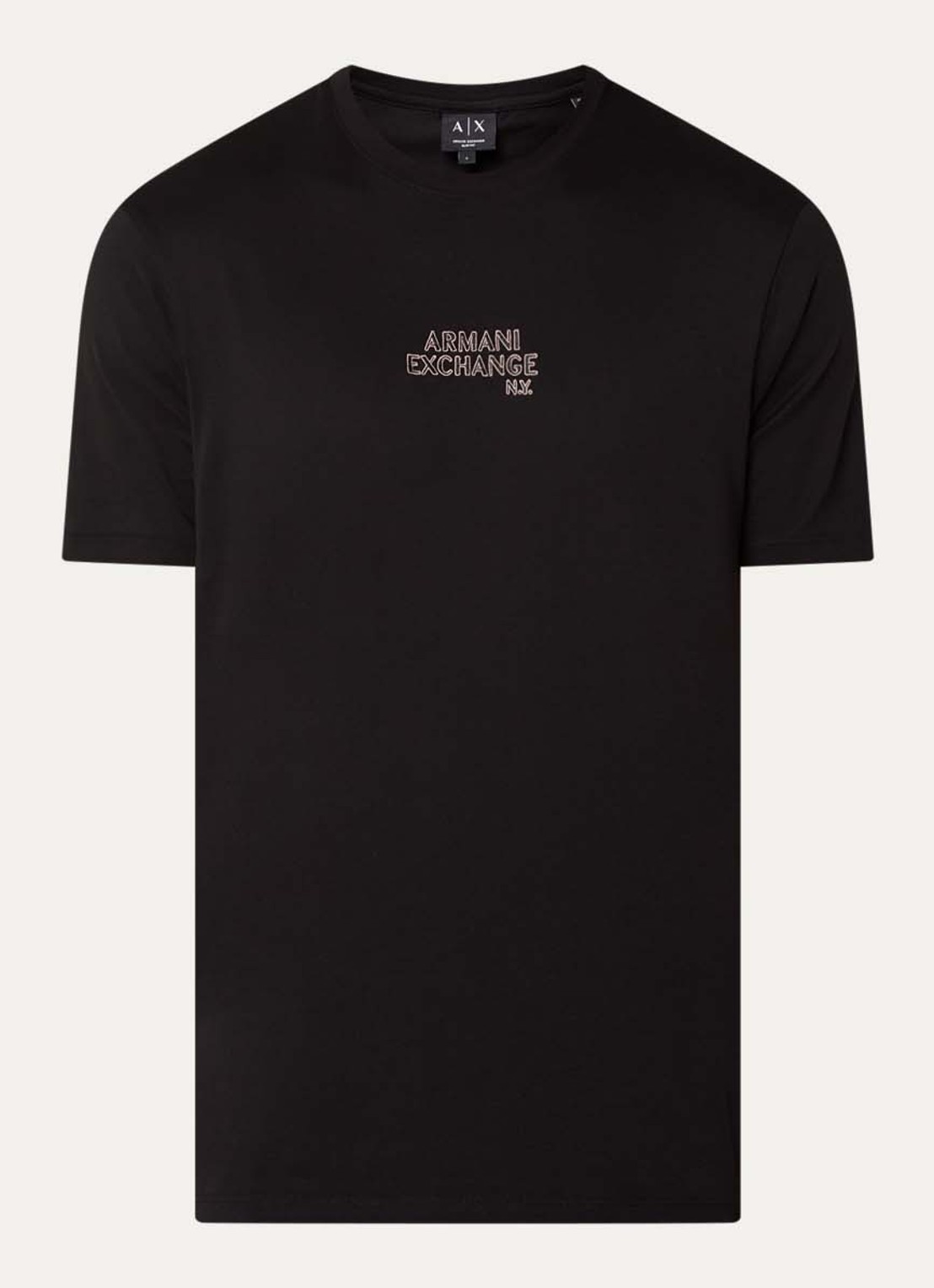 Armani T-shirt met logoprint - voorkant zwart