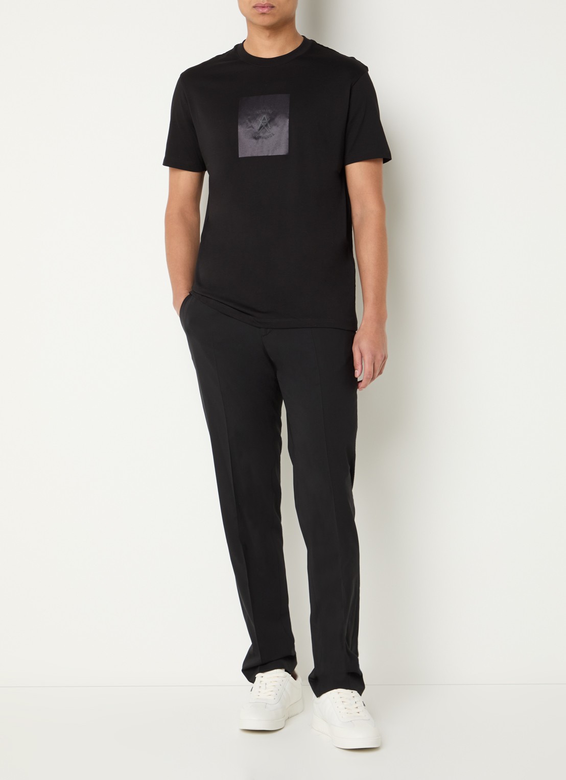 Armani T-shirt met logoprint - voorkant 2 black-uc001