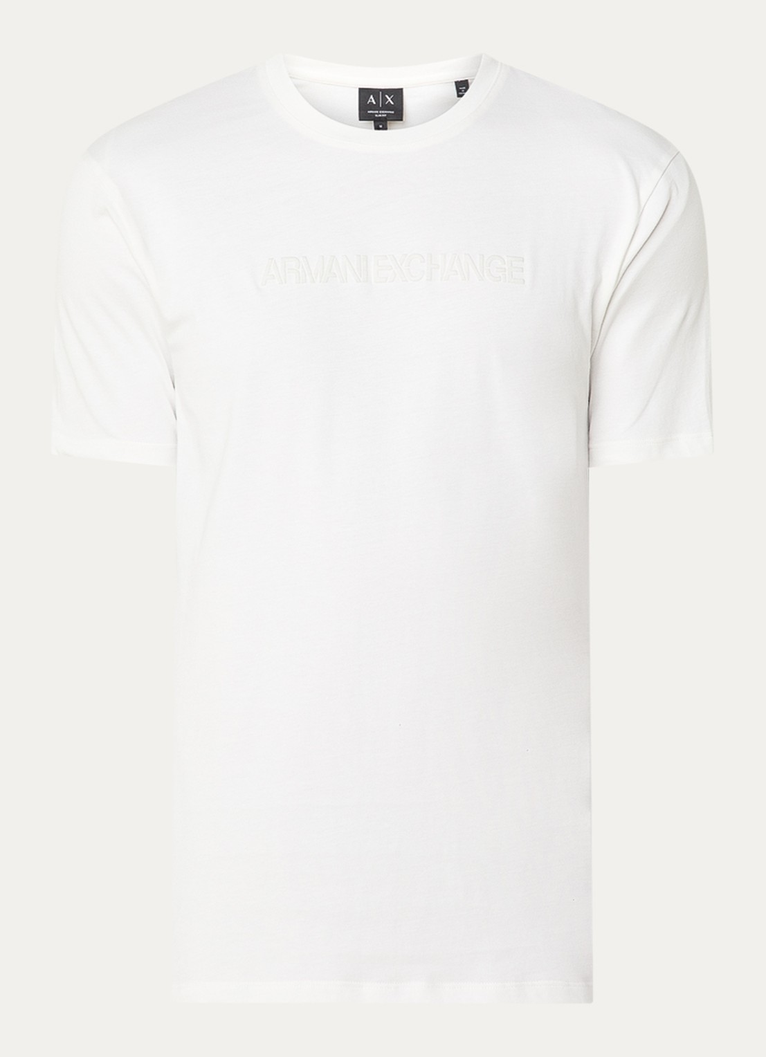 Armani T-shirt met logoprint - voorkant gebroken wit