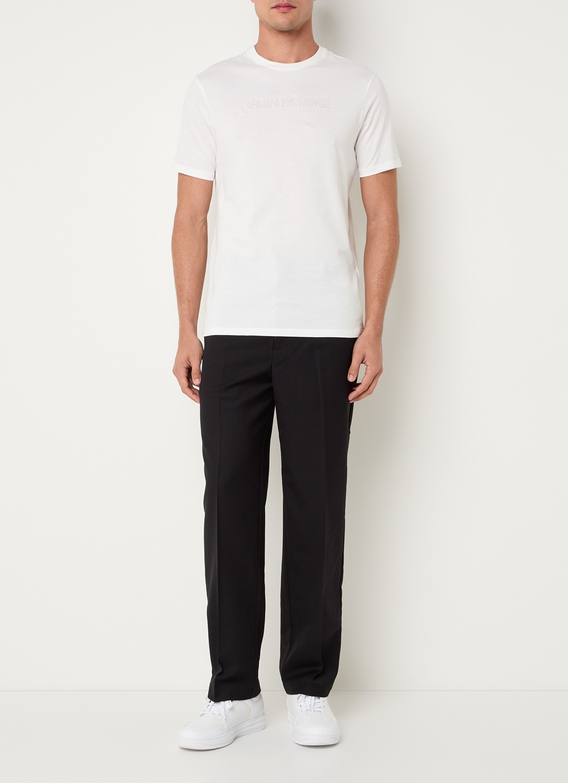 Armani T-shirt met logoprint - voorkant 2 gebroken wit
