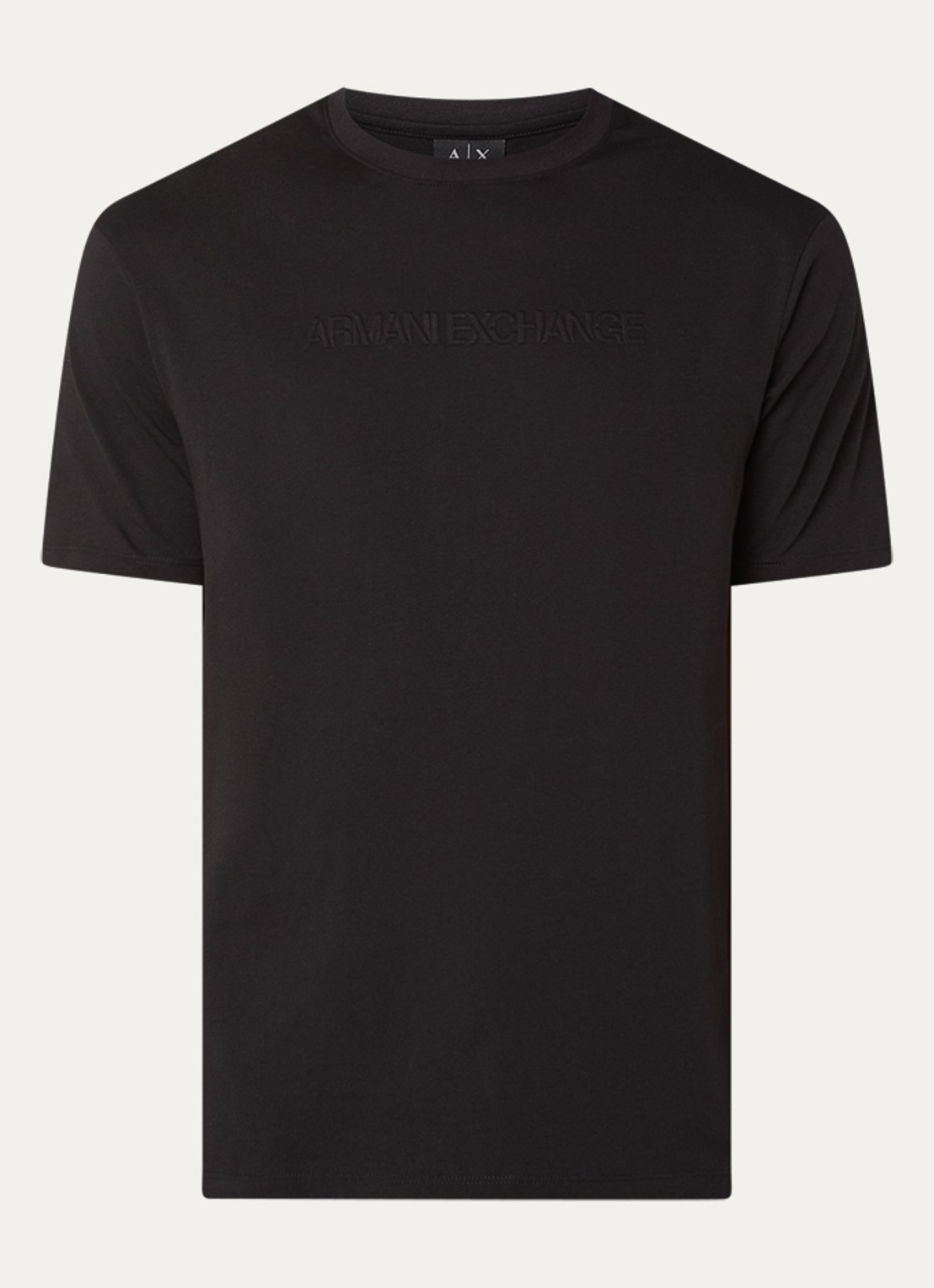 Armani T-shirt met logoprint - voorkant black-uc001