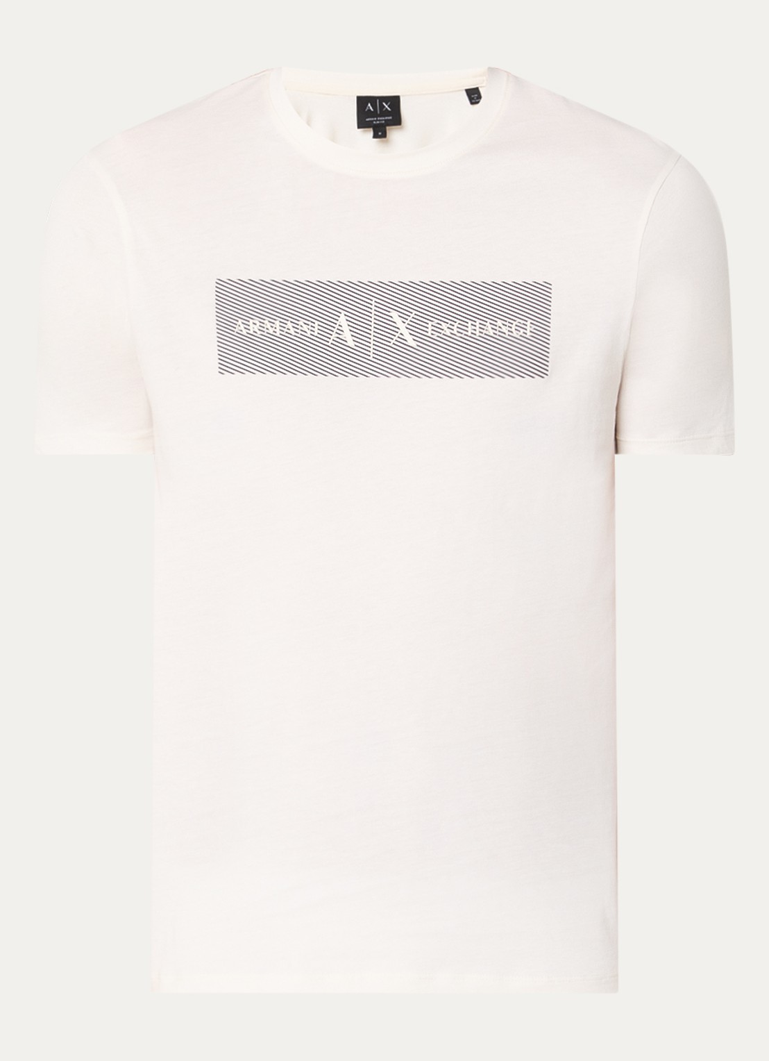 Armani T-shirt met logoprint - voorkant 2 gebroken wit