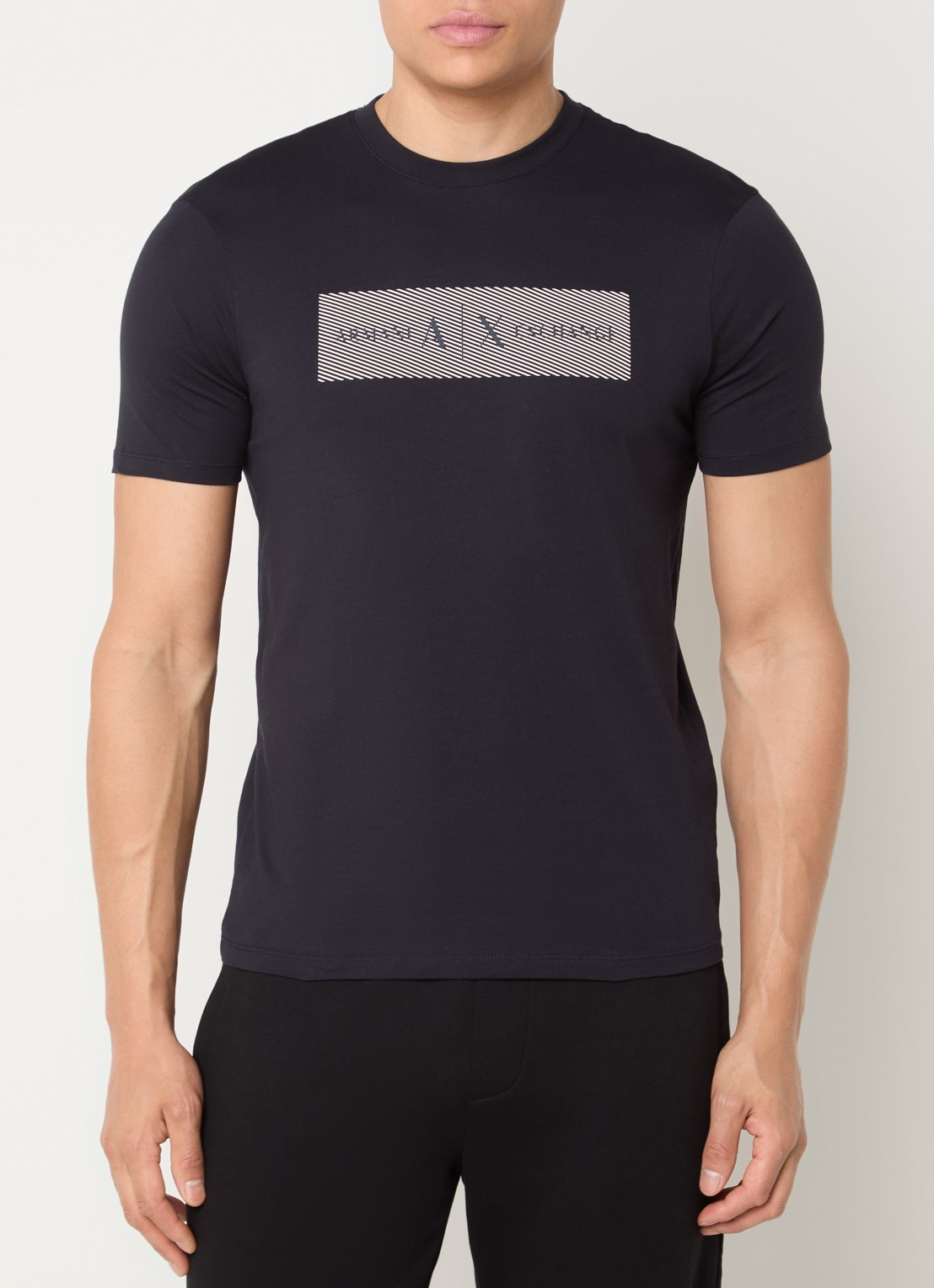 Armani T-shirt met logoprint - detail 2 donkerblauw