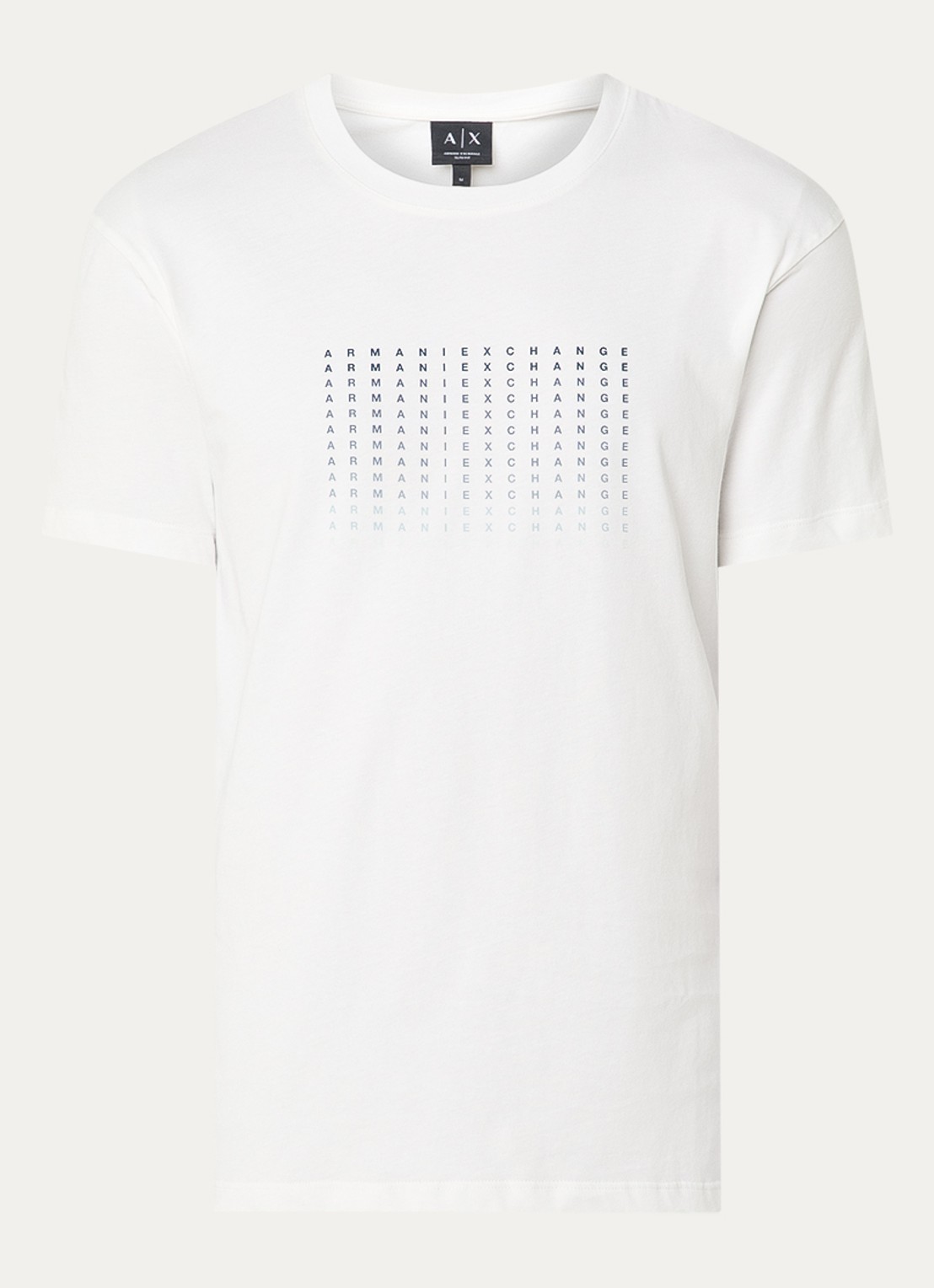 Armani T-shirt met logoprint - voorkant gebroken wit