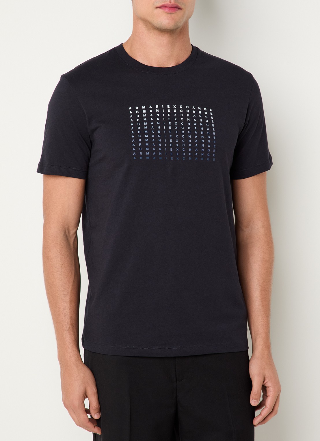 Armani T-shirt met logoprint - detail 2 donkerblauw