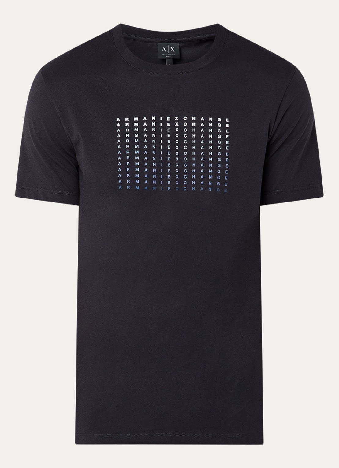 Armani T-shirt met logoprint - voorkant 3 donkerblauw