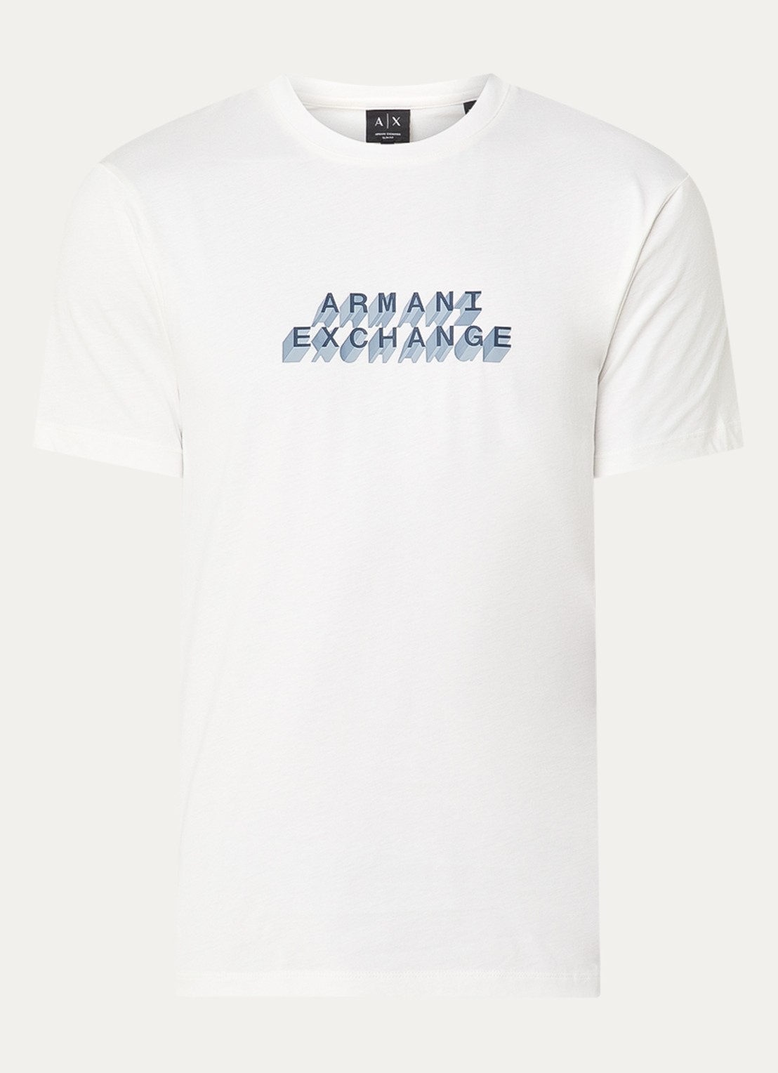 Armani T-shirt met logoprint - voorkant 3 gebroken wit