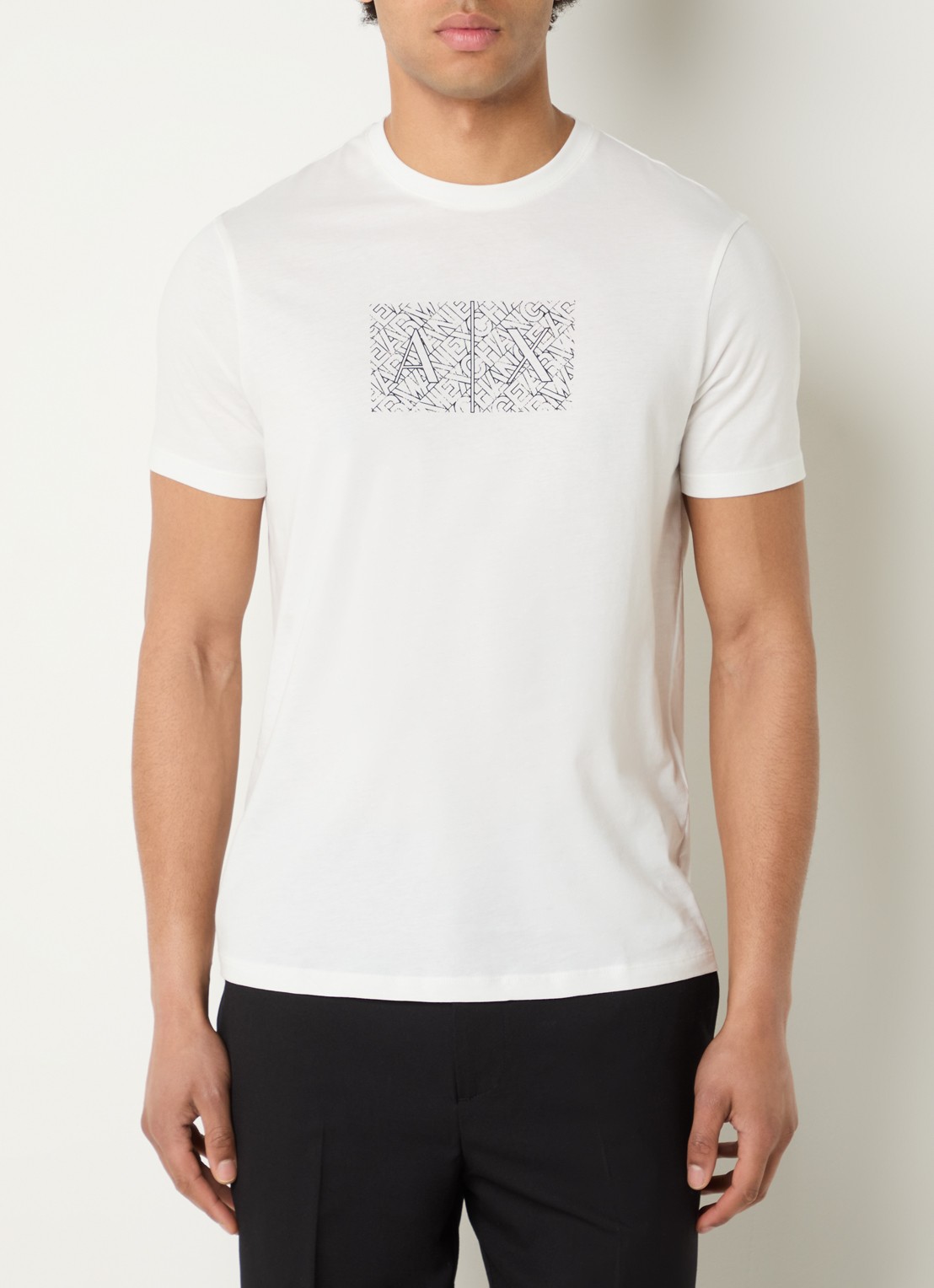 Armani T-shirt met logoprint - detail gebroken wit