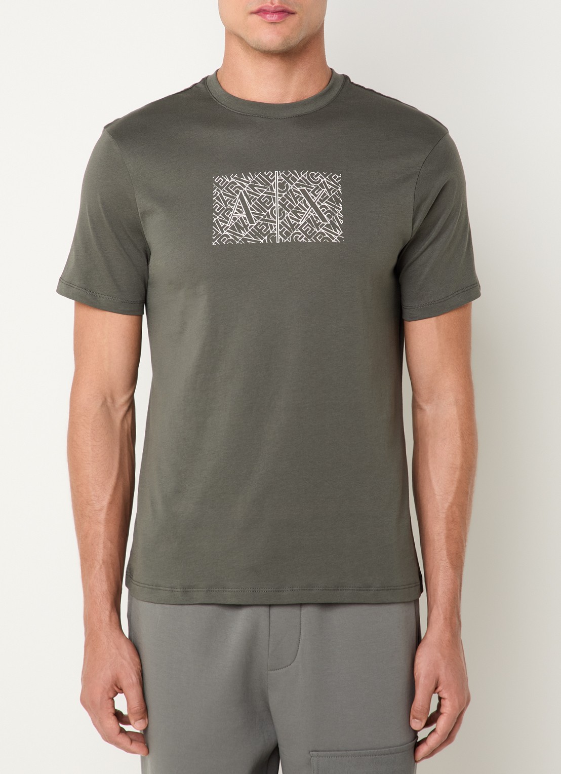Armani T-shirt met logoprint - detail 3 groen