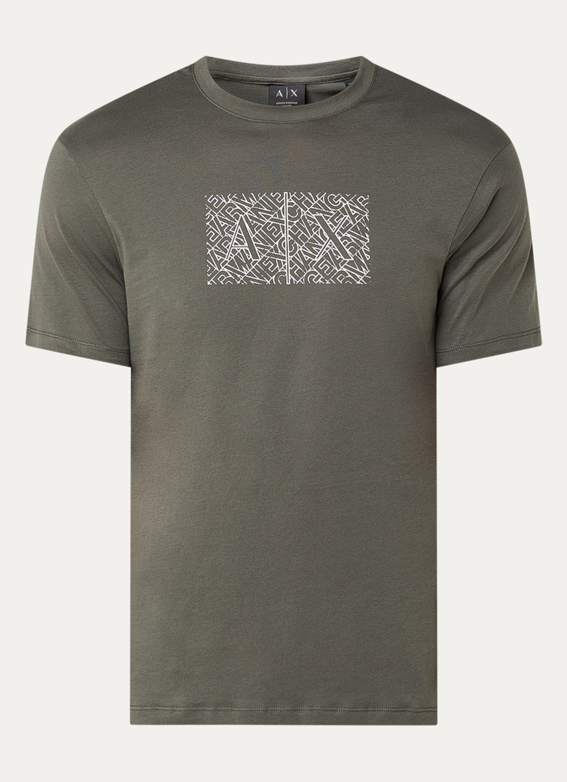 Armani T-shirt met logoprint - voorkant groen