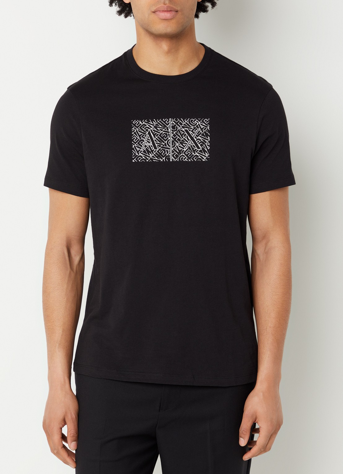 Armani T-shirt met logoprint - detail zwart