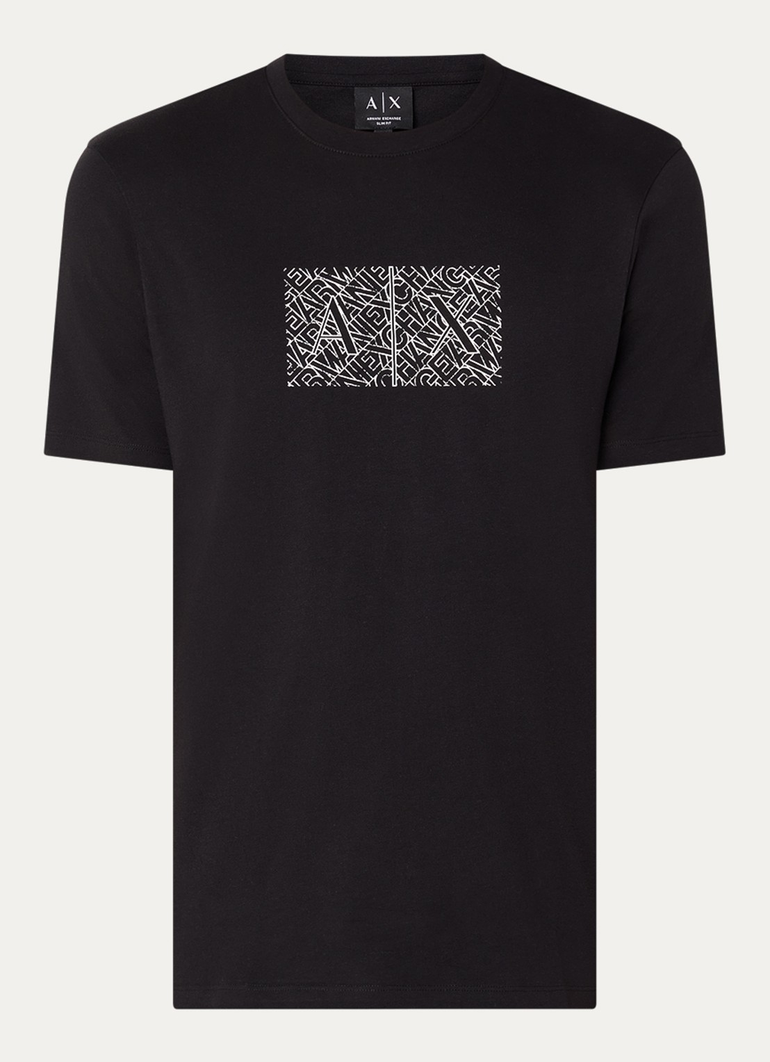 Armani T-shirt met logoprint - voorkant 3 zwart