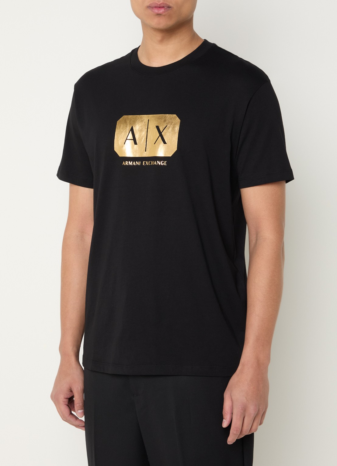 Armani T-shirt met logoprint - detail 3 zwart