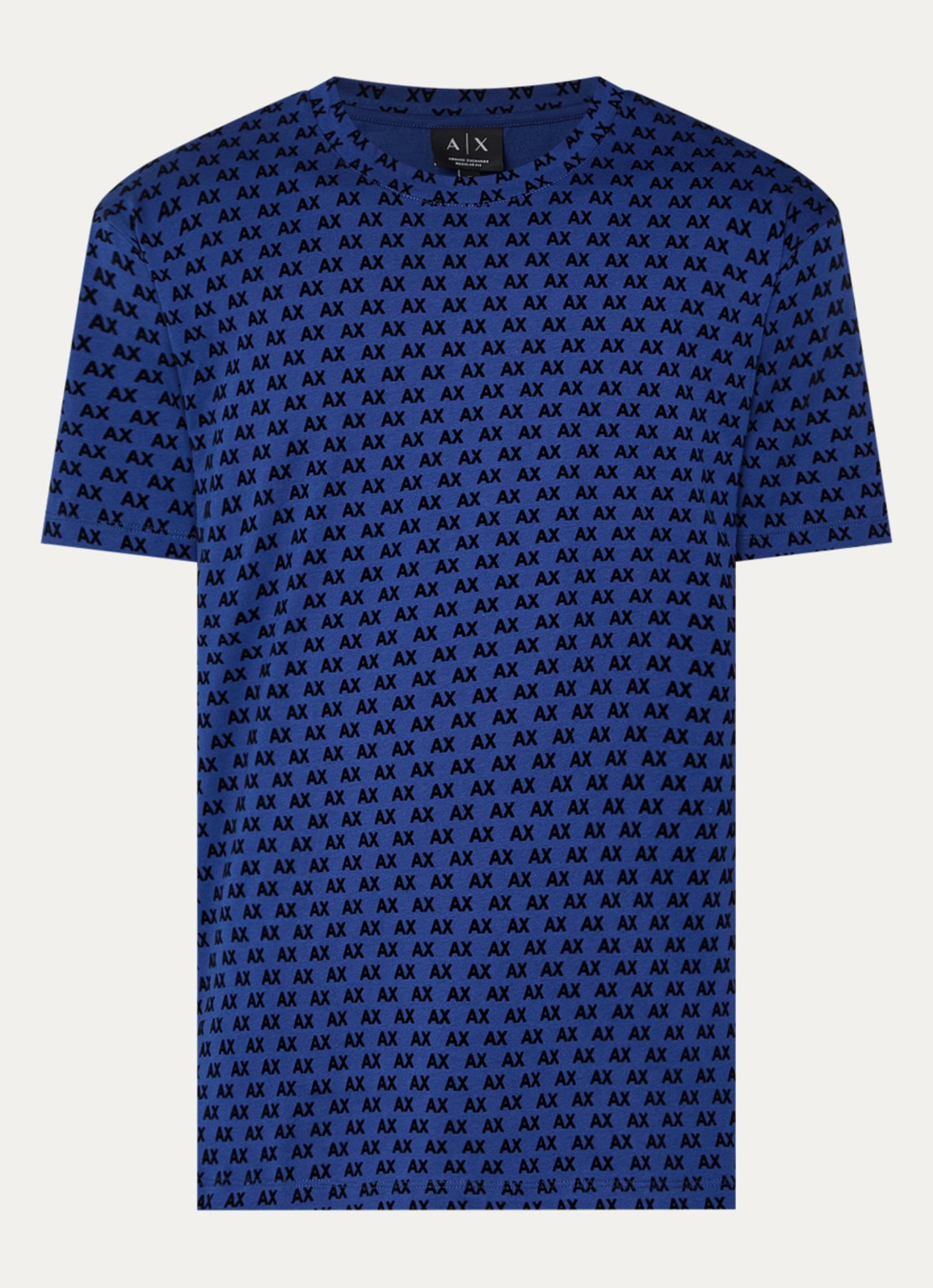 Armani T-shirt met logoprint - voorkant 3 kobaltblauw