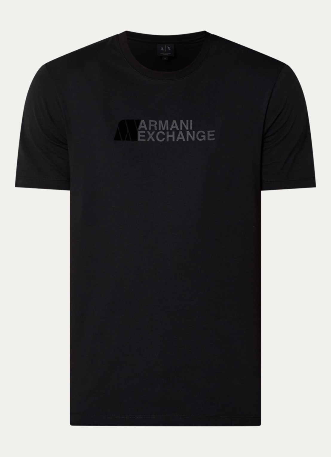 Armani T-shirt met logoprint - voorkant zwart