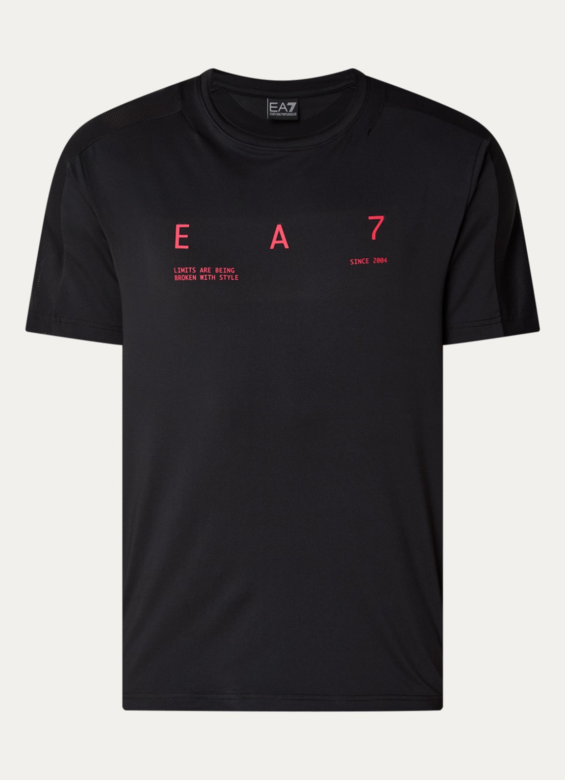Armani T-shirt met logoprint - voorkant zwart