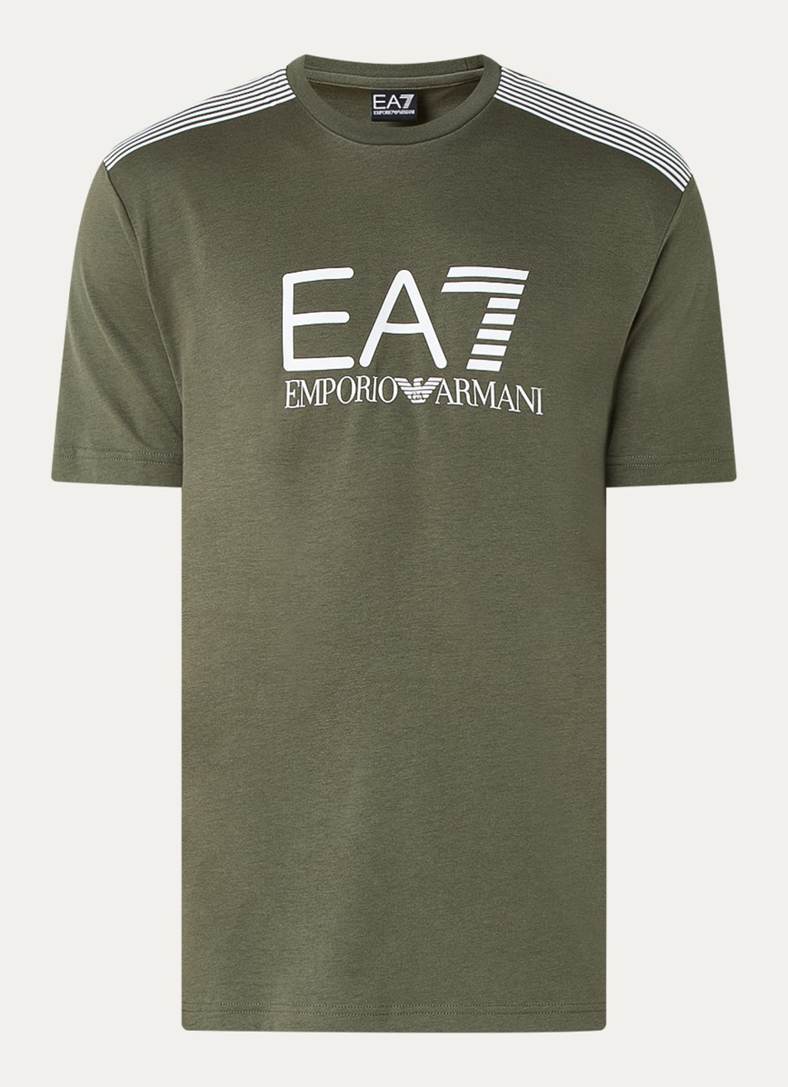 Armani T-shirt met logoprint - voorkant 3 legergroen