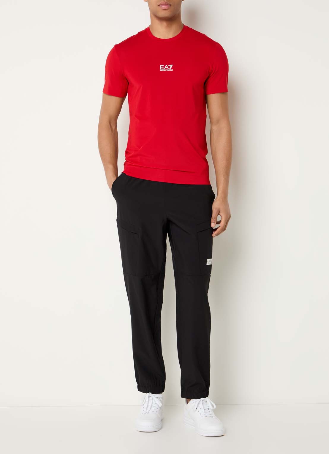 Armani T-shirt met logoprint - voorkant 3 rood
