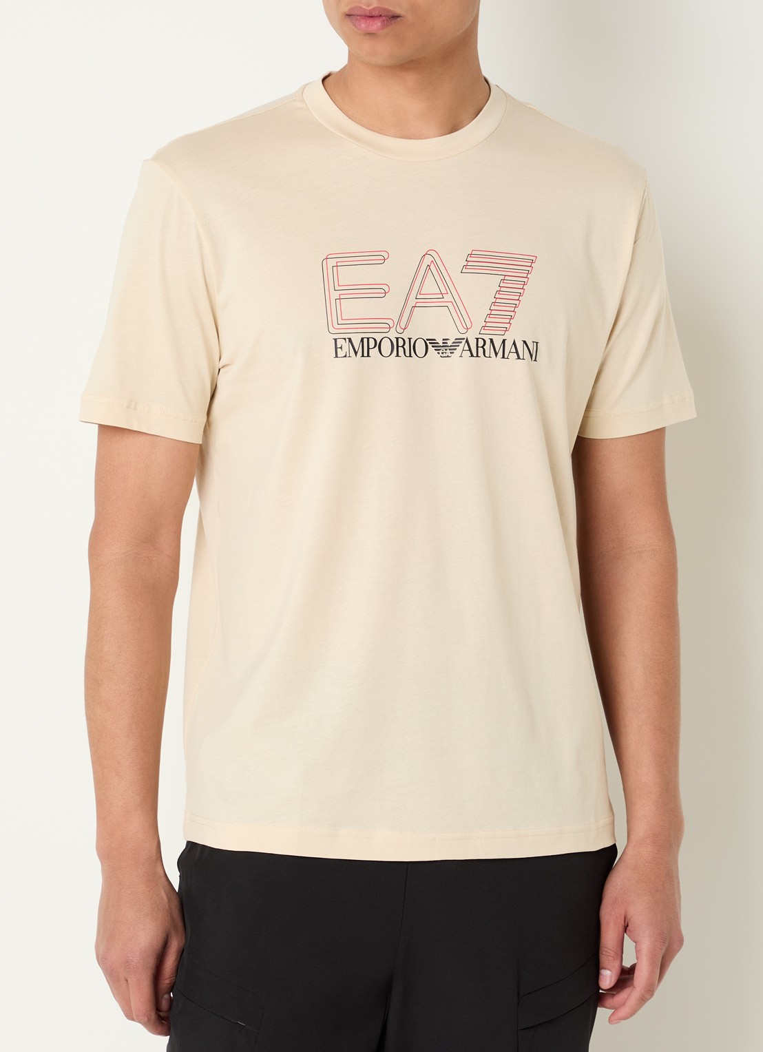 Armani T-shirt met logoprint - detail 4 creme