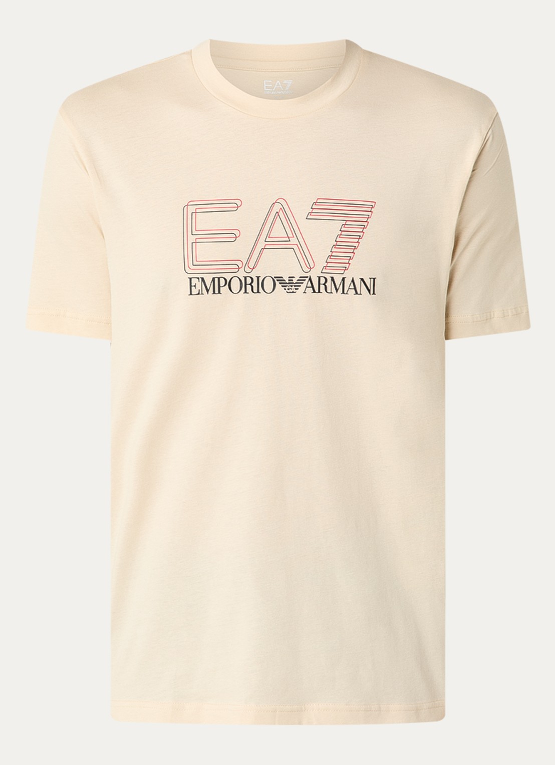 Armani T-shirt met logoprint - voorkant creme