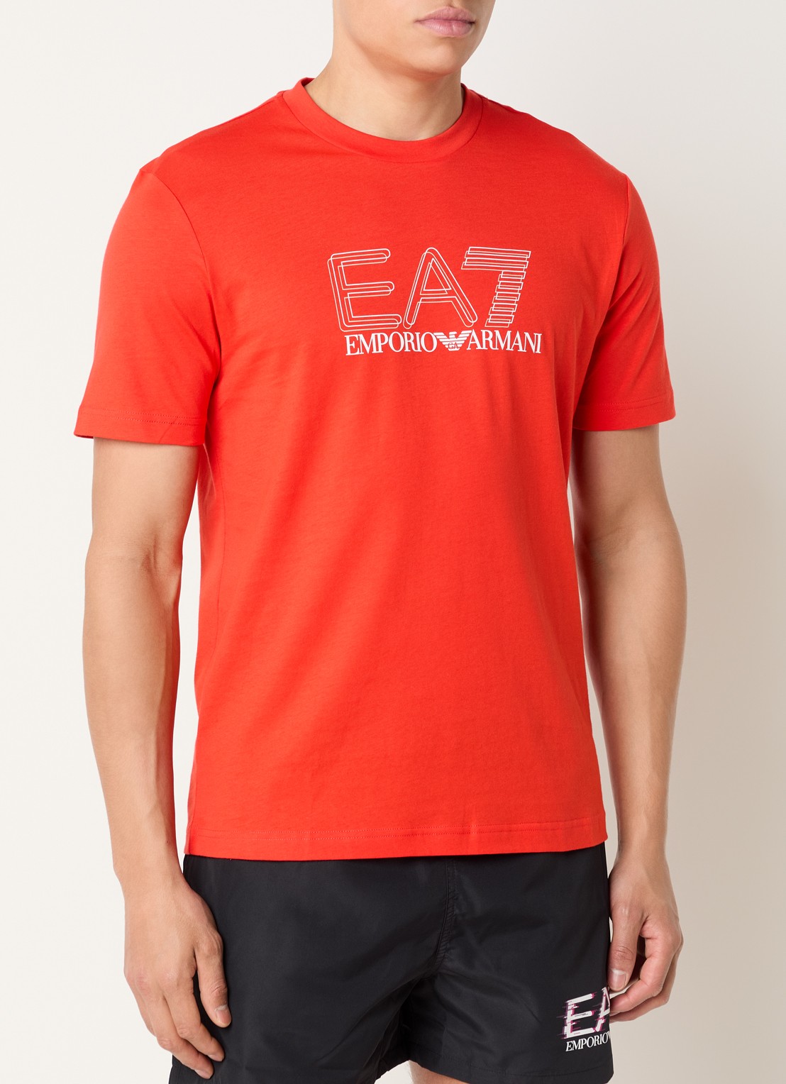 Armani T-shirt met logoprint - detail 2 rood