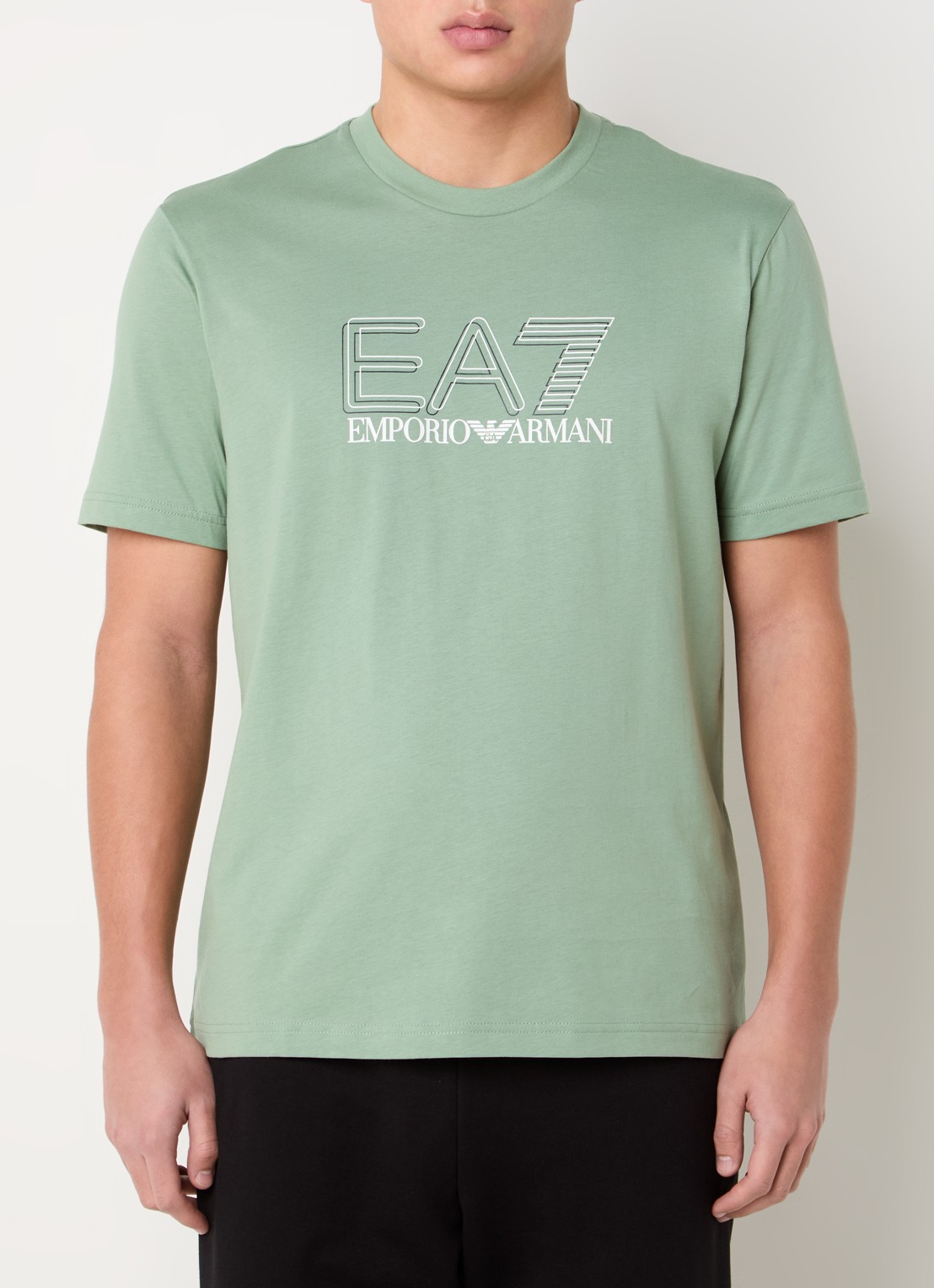 Armani T-shirt met logoprint - detail mint