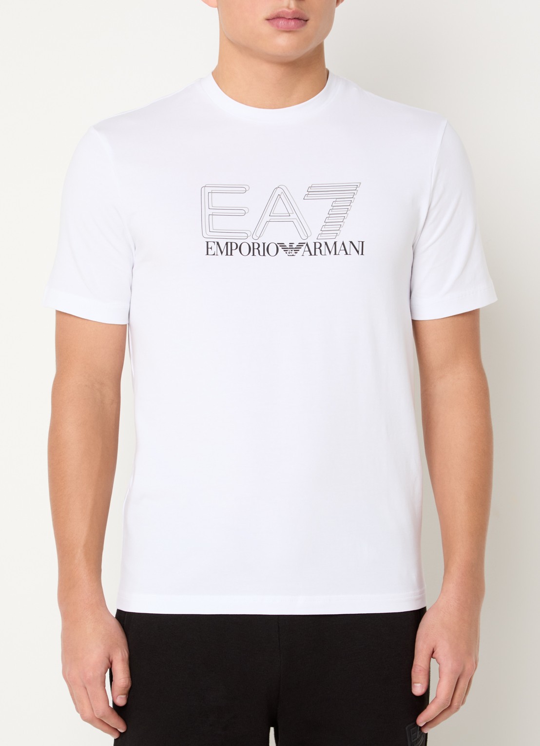 Armani T-shirt met logoprint - detail wit