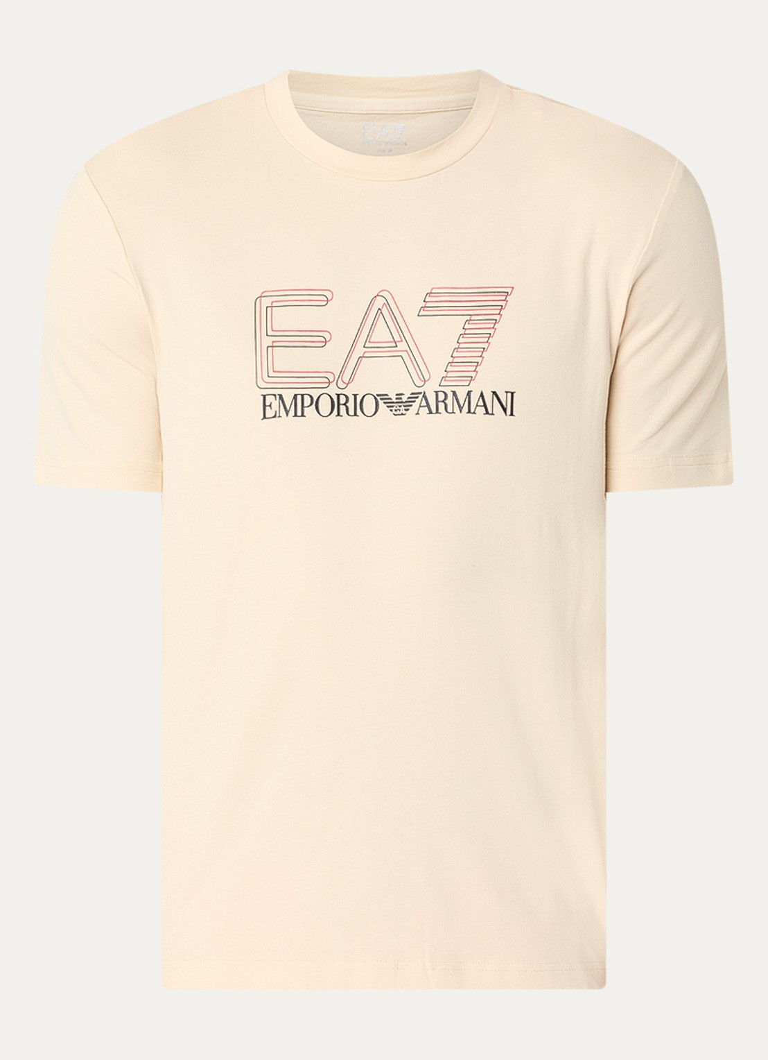 Armani T-shirt met logoprint - voorkant beige