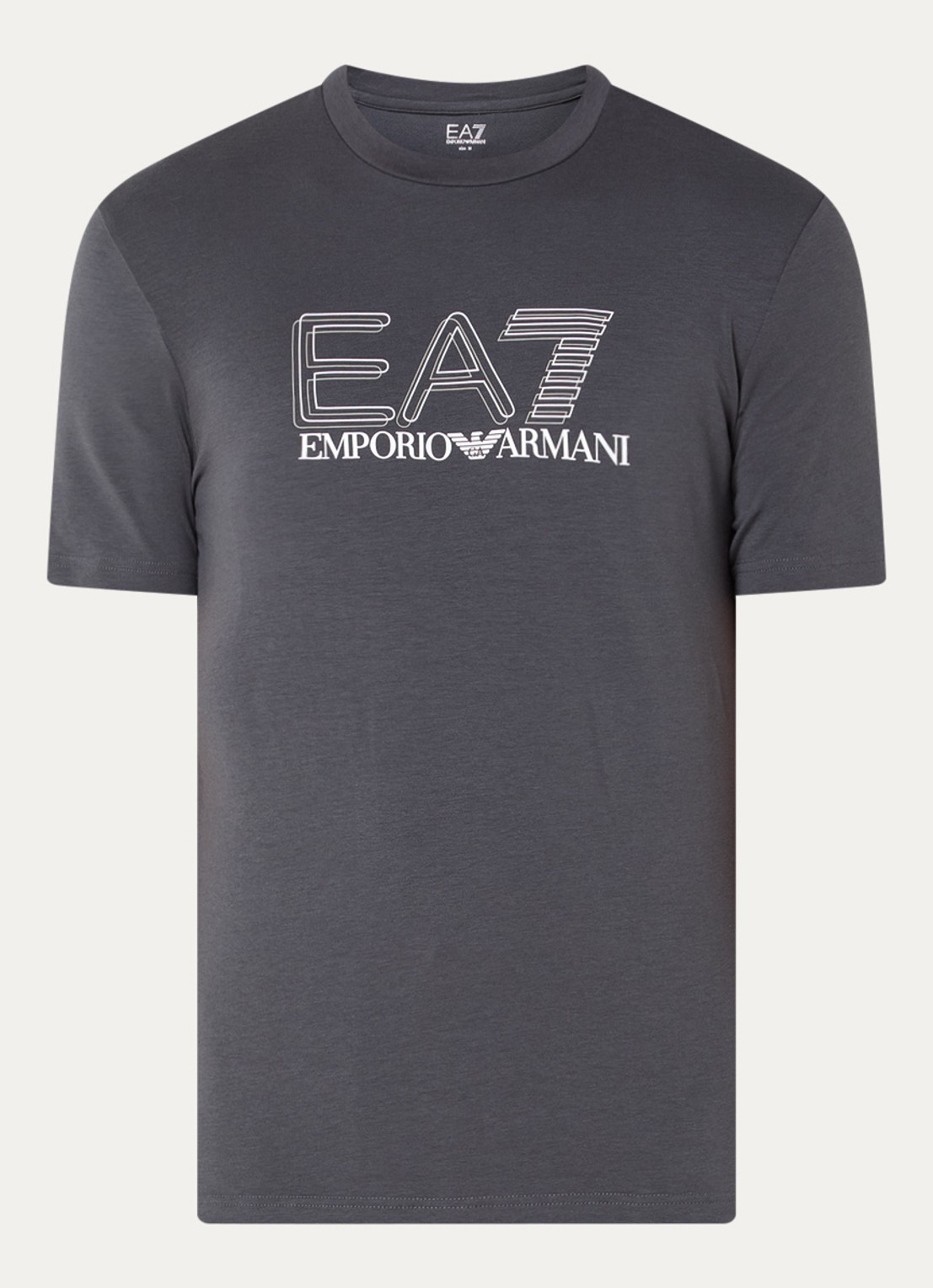 Armani T-shirt met logoprint - voorkant donkergrijs