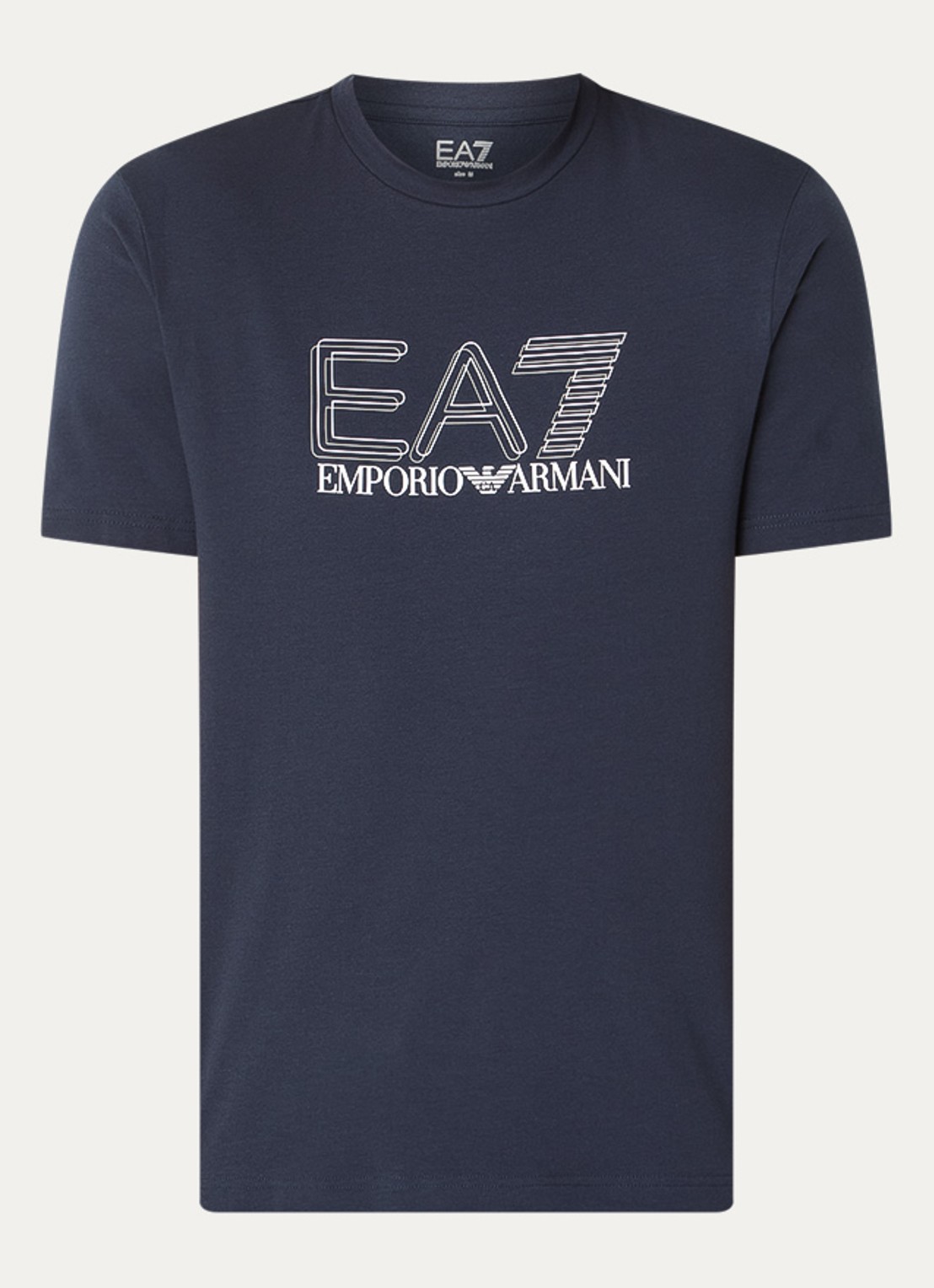 Armani T-shirt met logoprint - voorkant 3 indigo