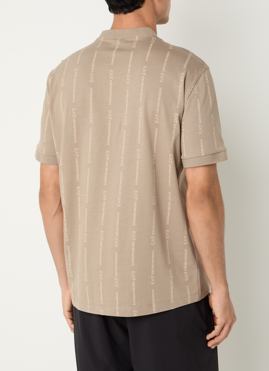 Armani T-shirt met logoprint - achterkant beige