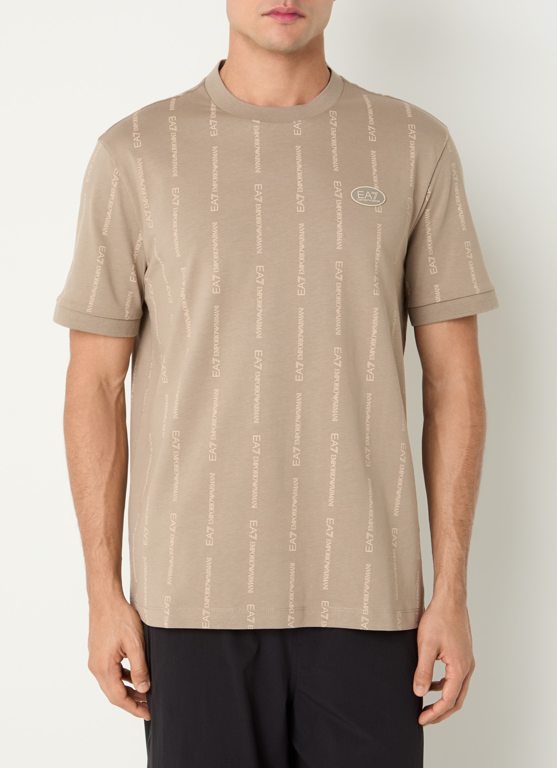 Armani T-shirt met logoprint - detail 2 beige
