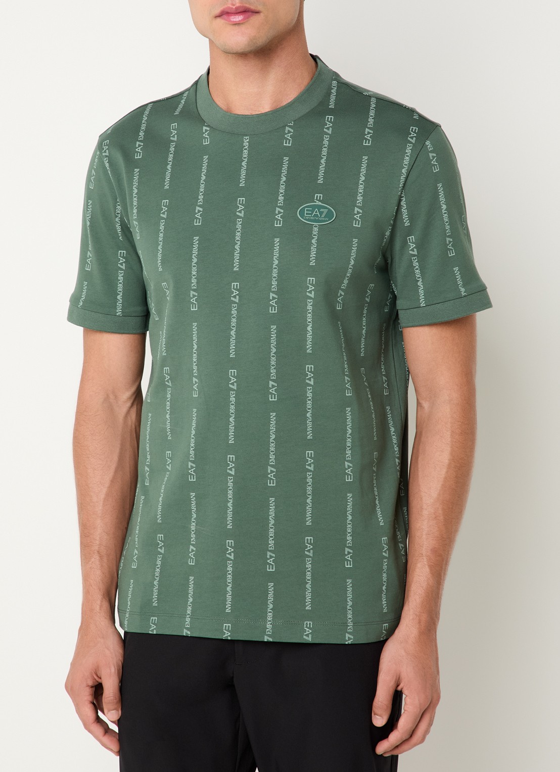 Armani T-shirt met logoprint - detail groen