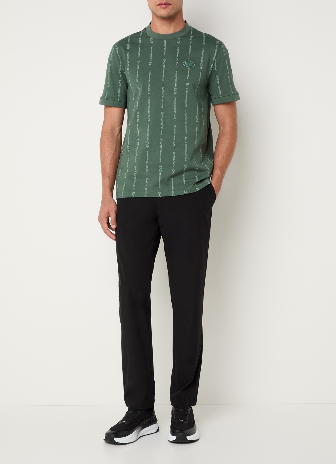 Armani T-shirt met logoprint - voorkant 4 groen