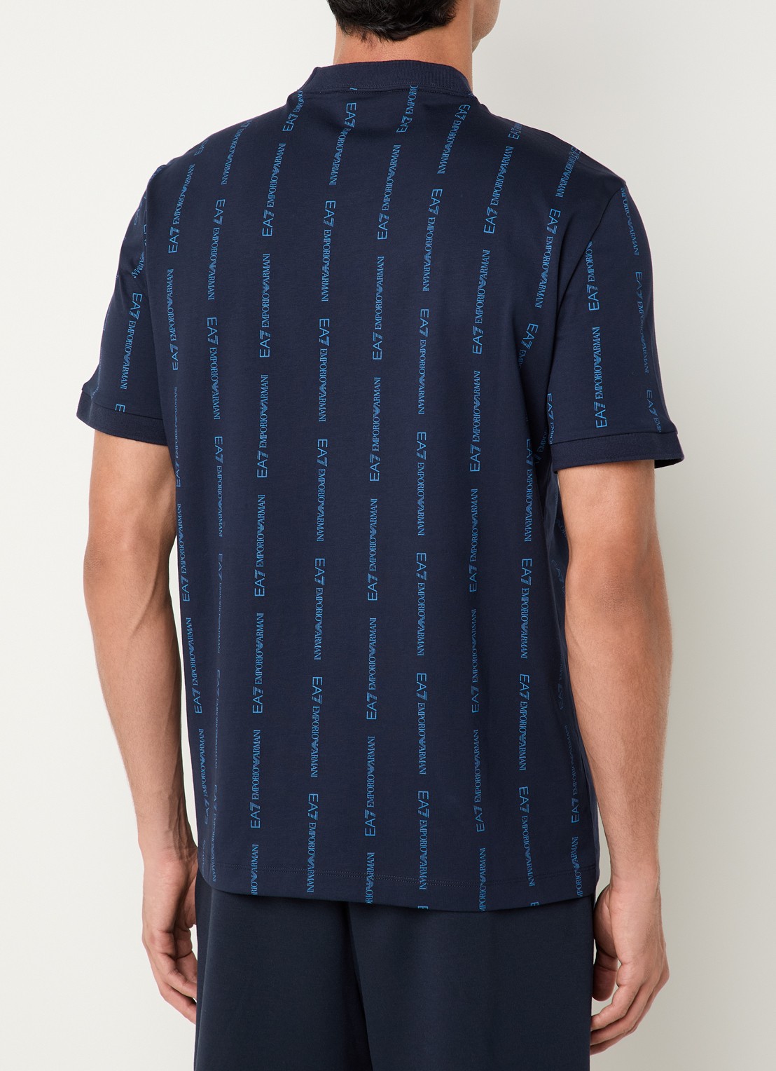 Armani T-shirt met logoprint - achterkant indigo