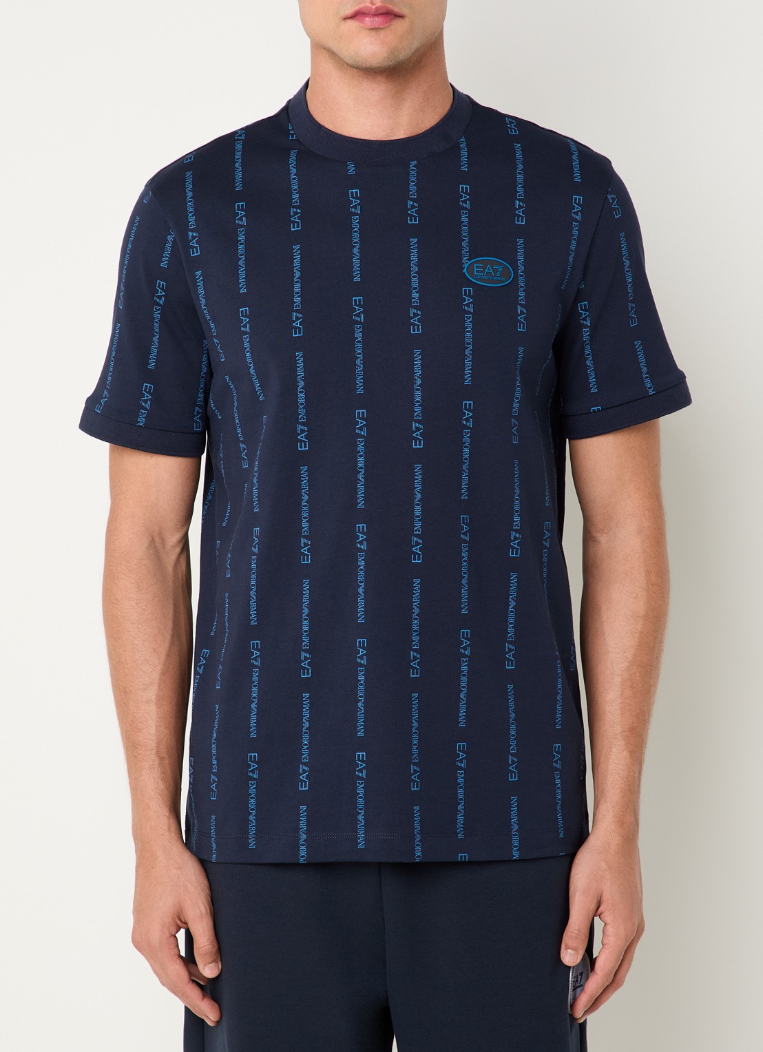Armani T-shirt met logoprint - detail 4 indigo
