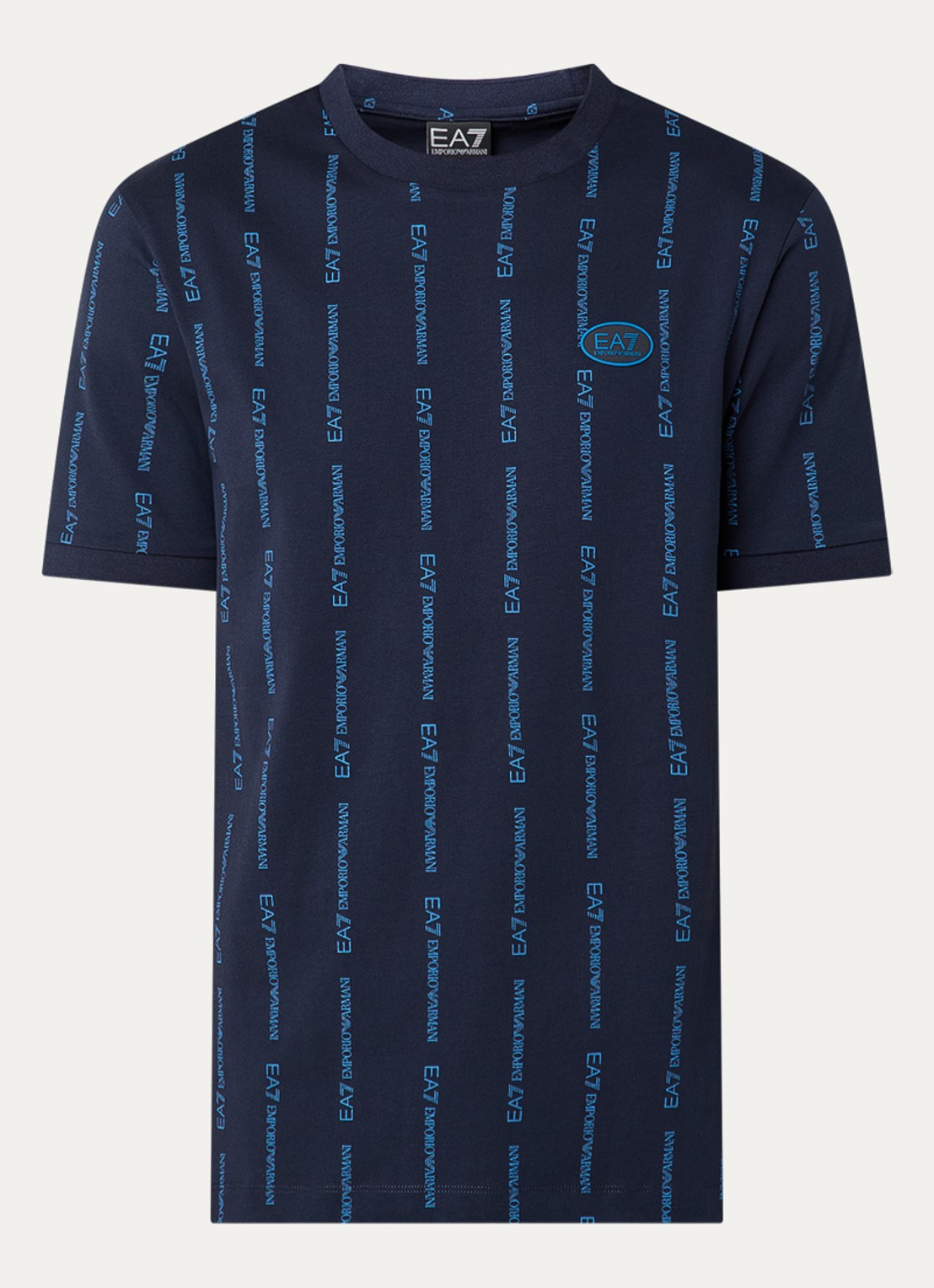Armani T-shirt met logoprint - voorkant 2 indigo