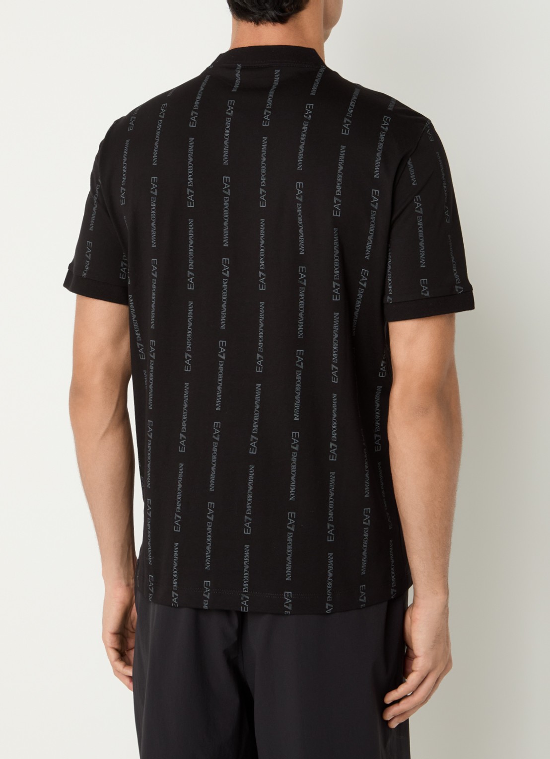 Armani T-shirt met logoprint - achterkant 3 zwart