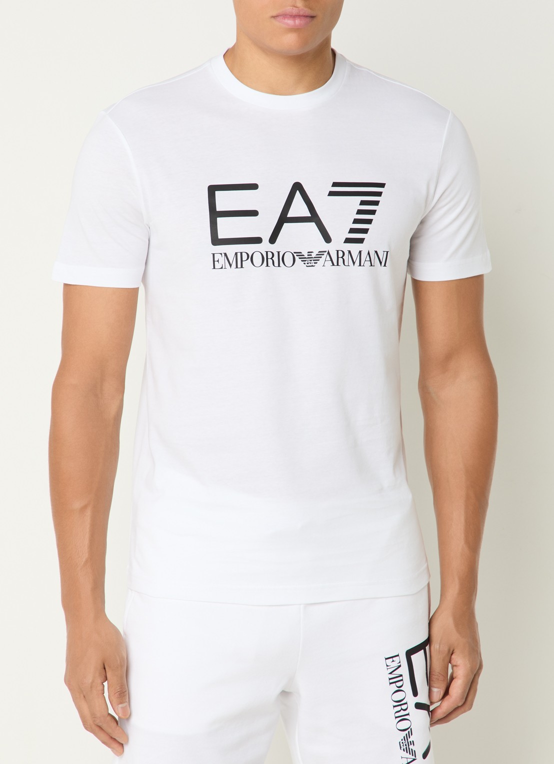 Armani T-shirt met logoprint - detail wit