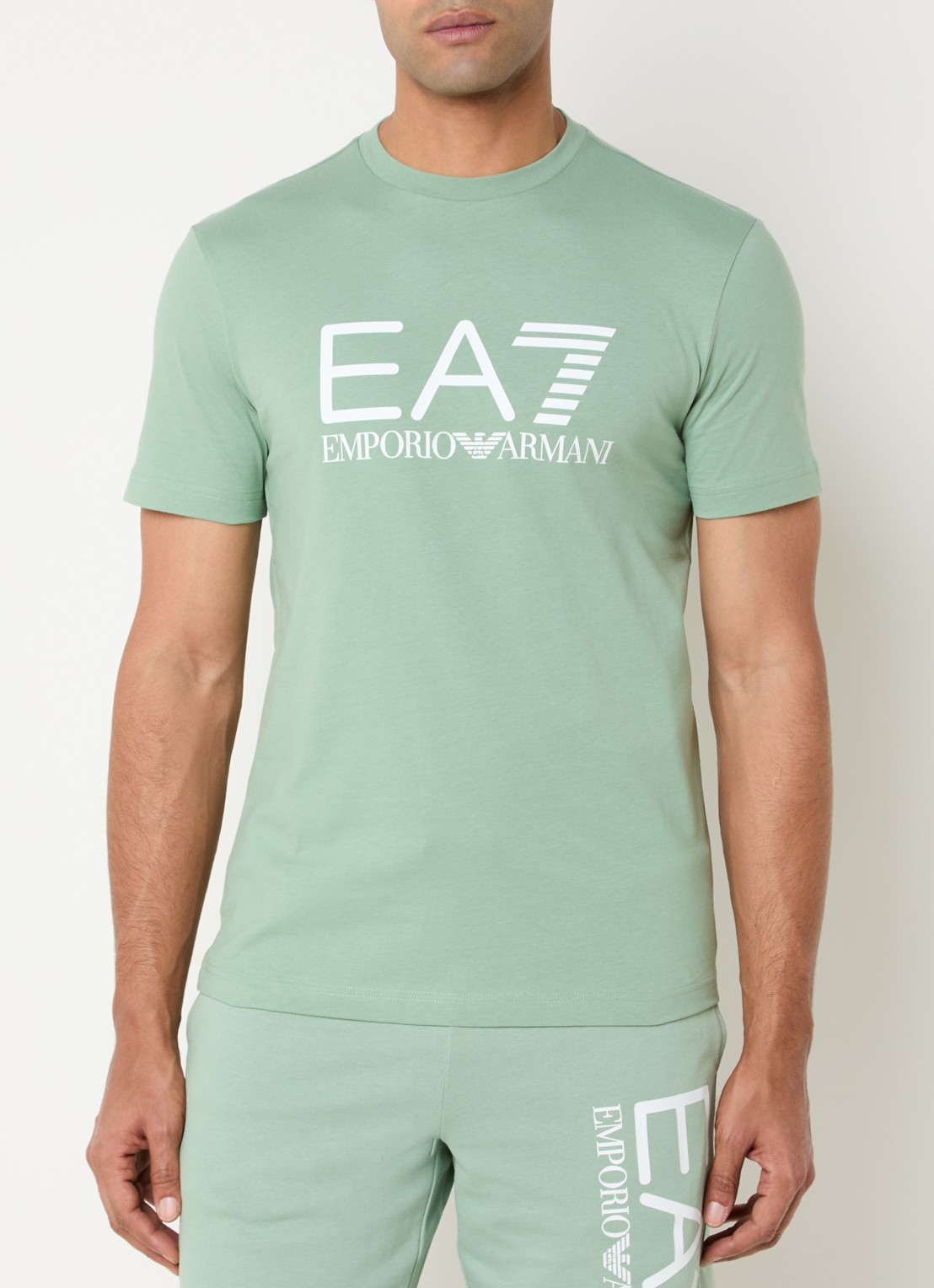Armani T-shirt met logoprint - detail 4 lindegroen