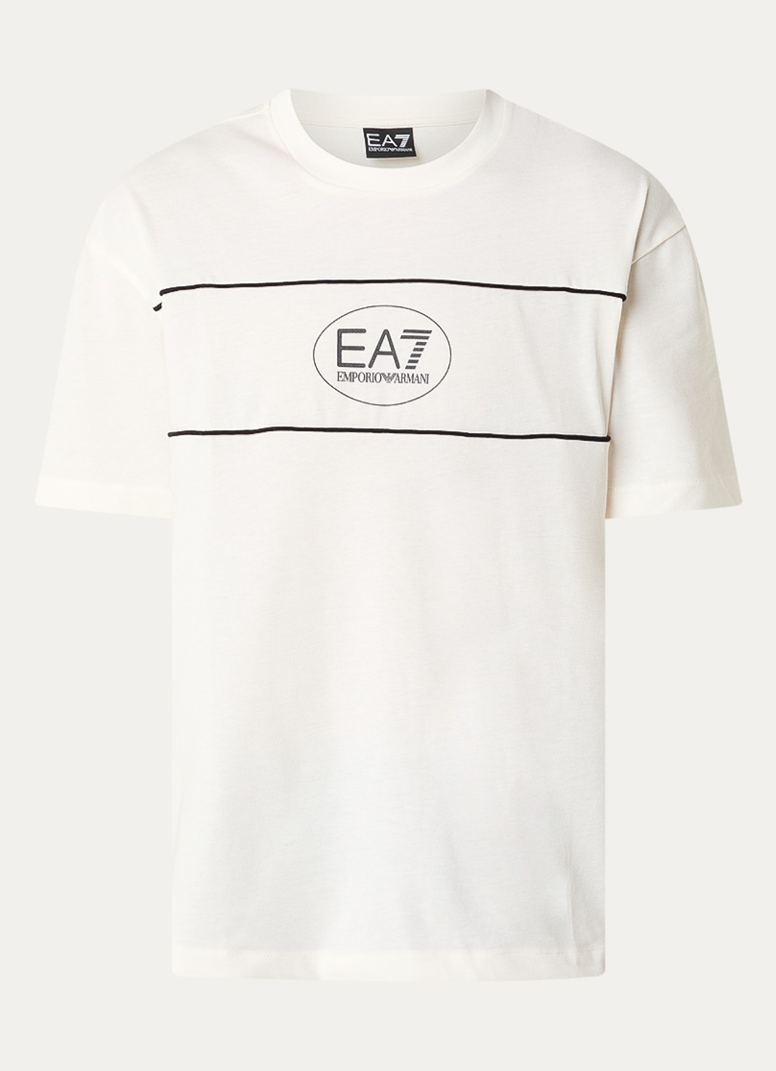 Armani T-shirt met logoprint - voorkant gebroken wit