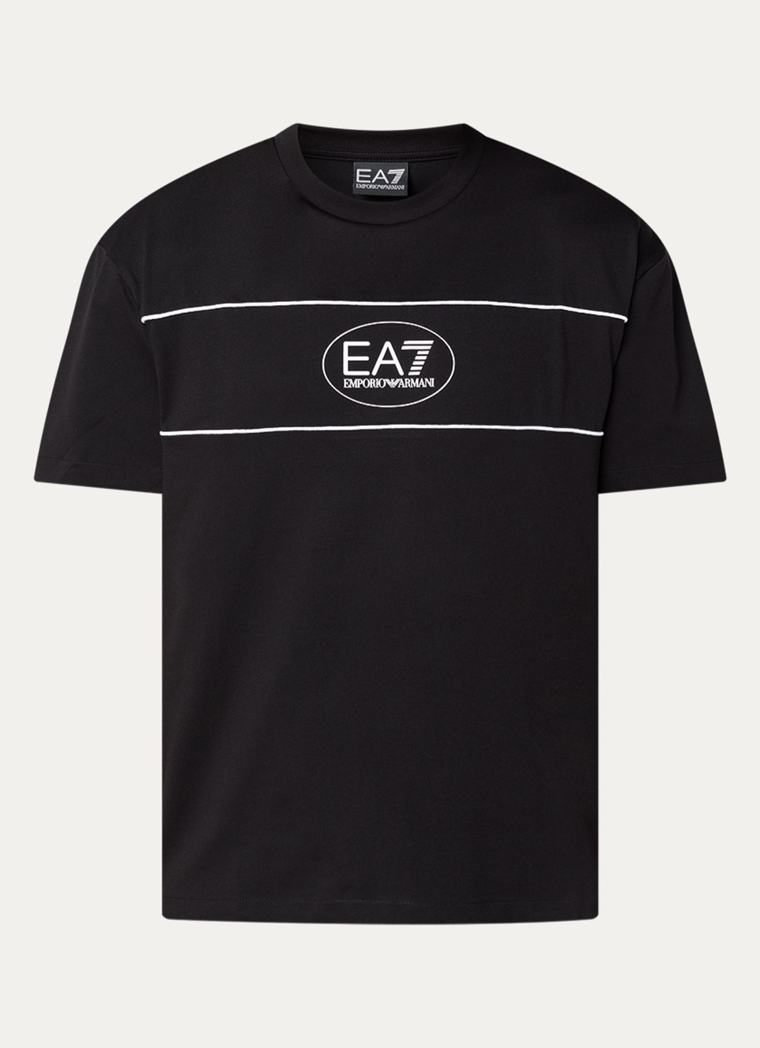 Armani T-shirt met logoprint - voorkant zwart