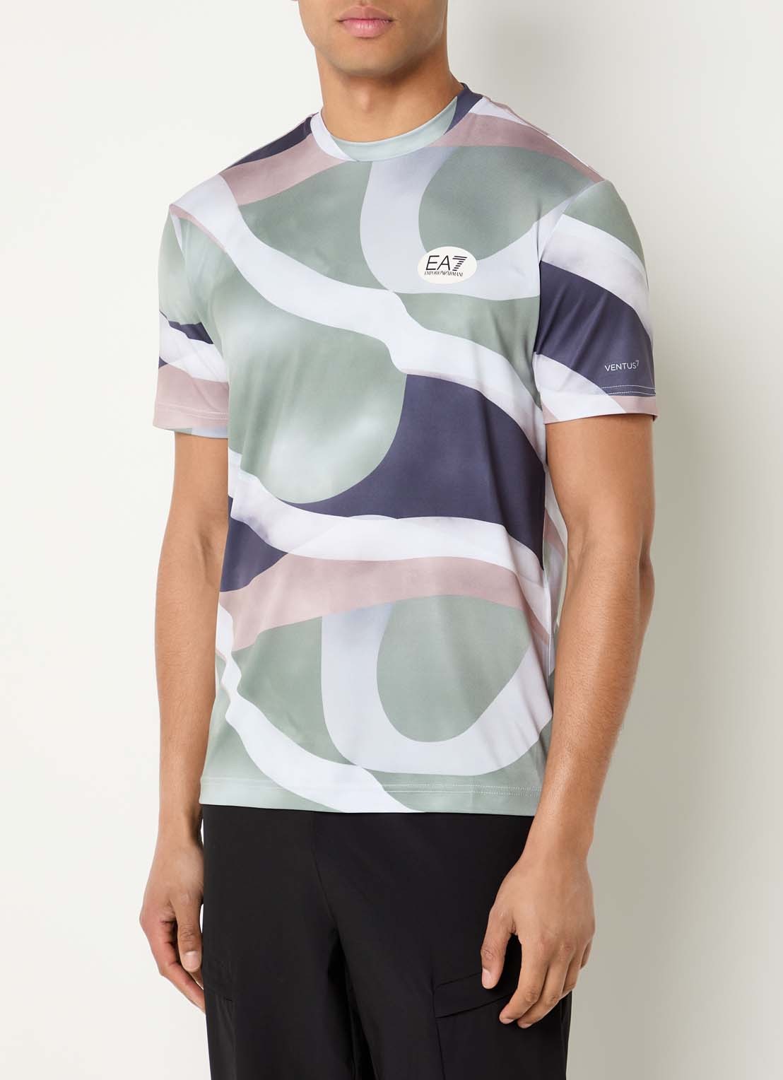 Armani T-shirt met logoprint - detail 4 groen