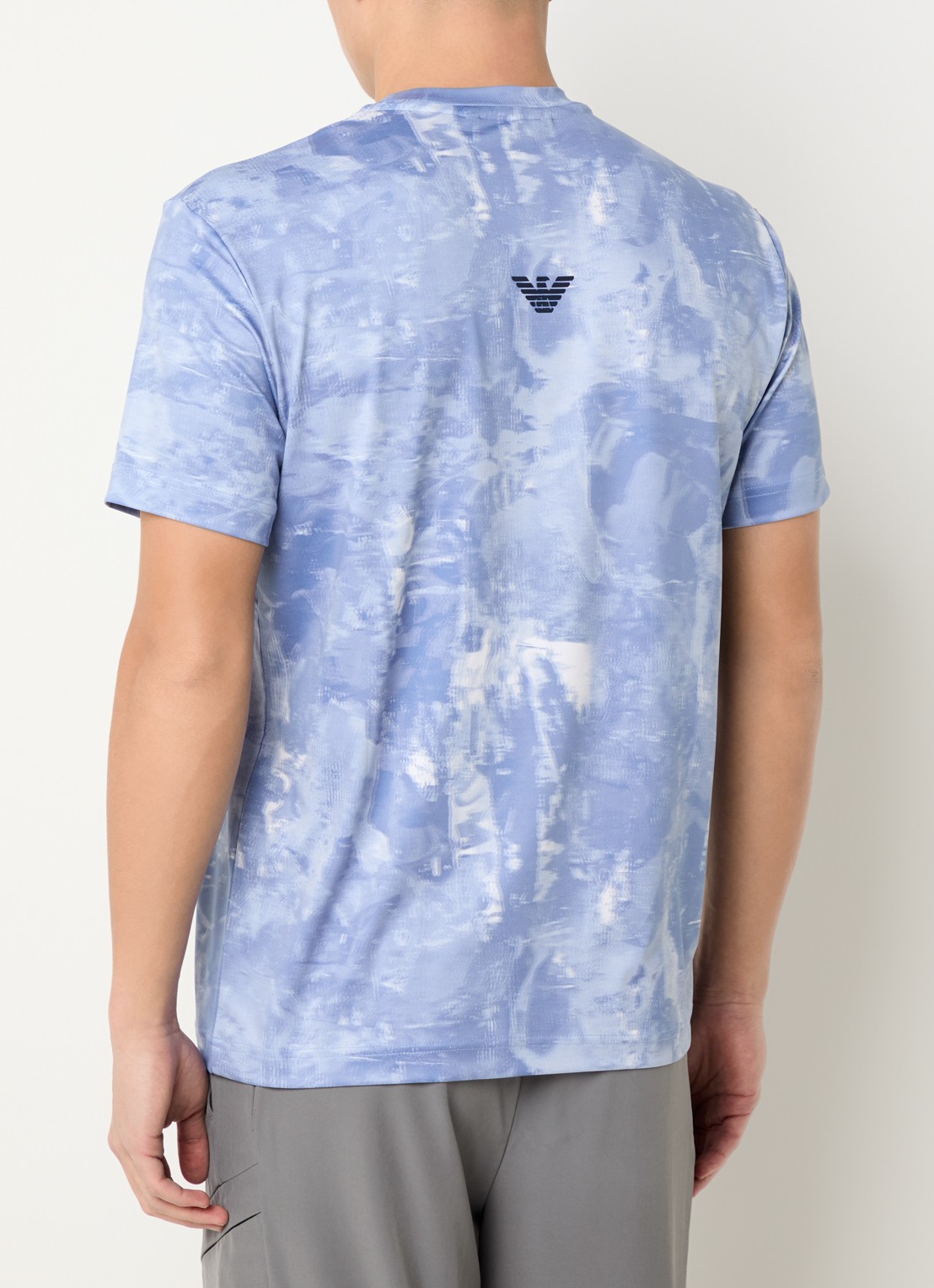 Armani T-shirt met logoprint - achterkant 4 lichtblauw
