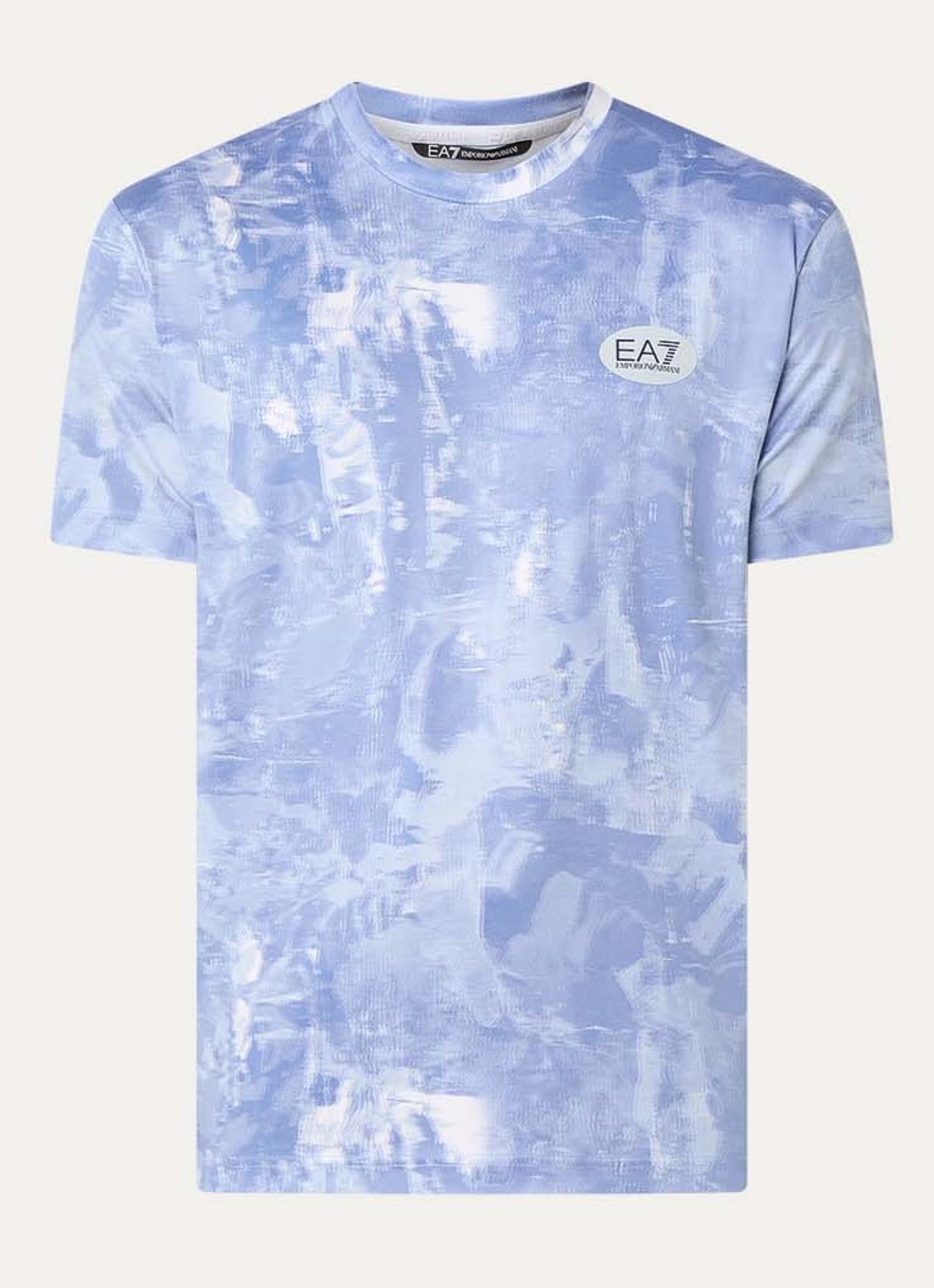 Armani T-shirt met logoprint - voorkant 2 lichtblauw