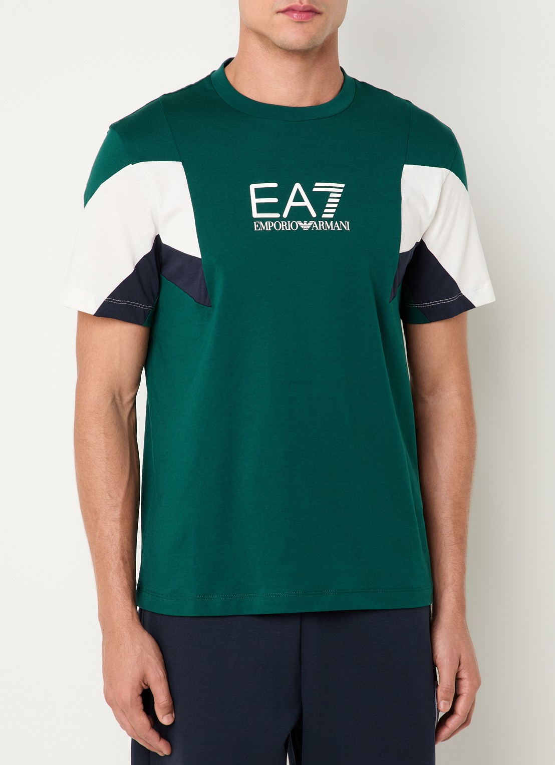 Armani T-shirt met logoprint - detail 3 groen