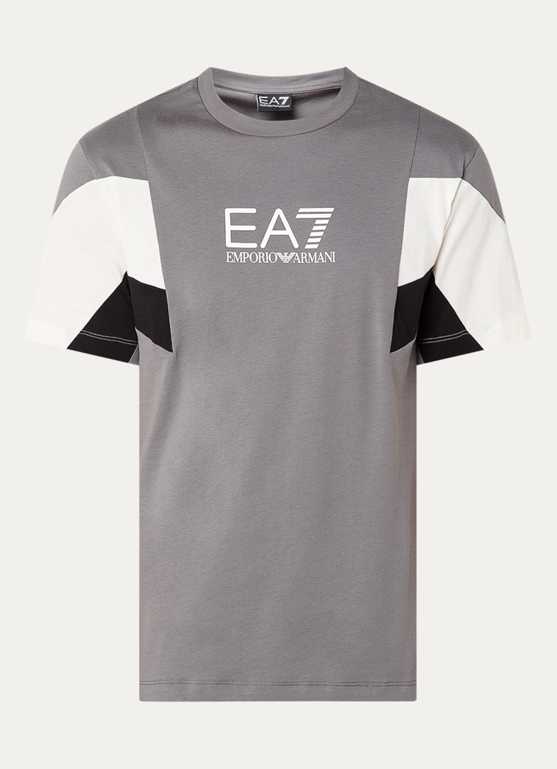 Armani T-shirt met logoprint - voorkant grijs